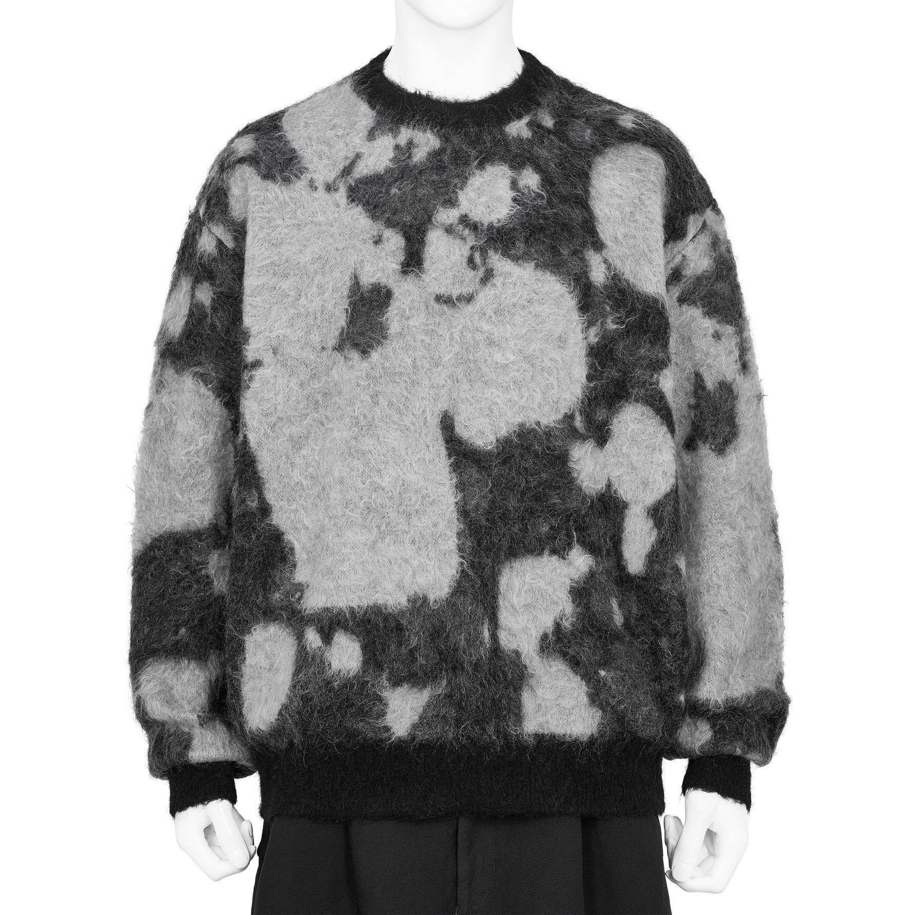 KID MOHAIR JACQUARD KNIT BUBBLE BLACK