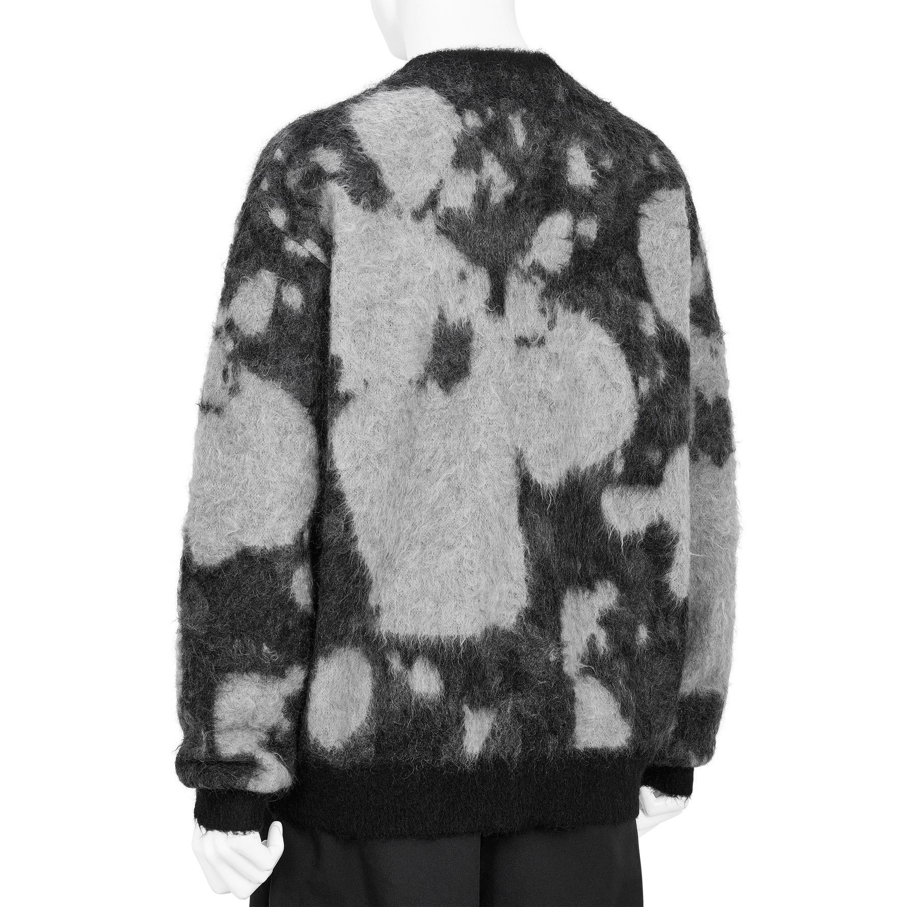 KID MOHAIR JACQUARD KNIT BUBBLE BLACK