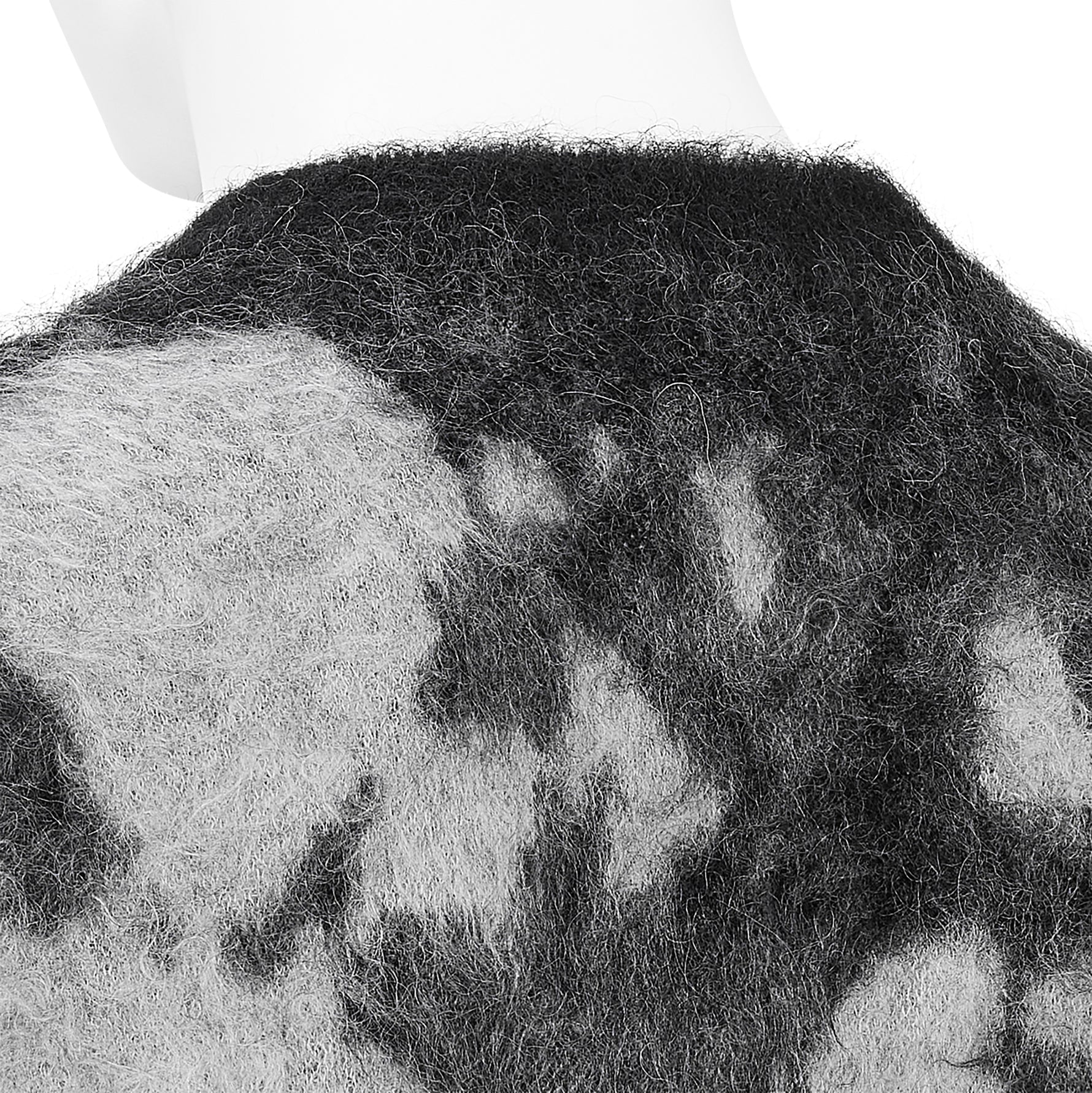 KID MOHAIR JACQUARD KNIT BUBBLE BLACK