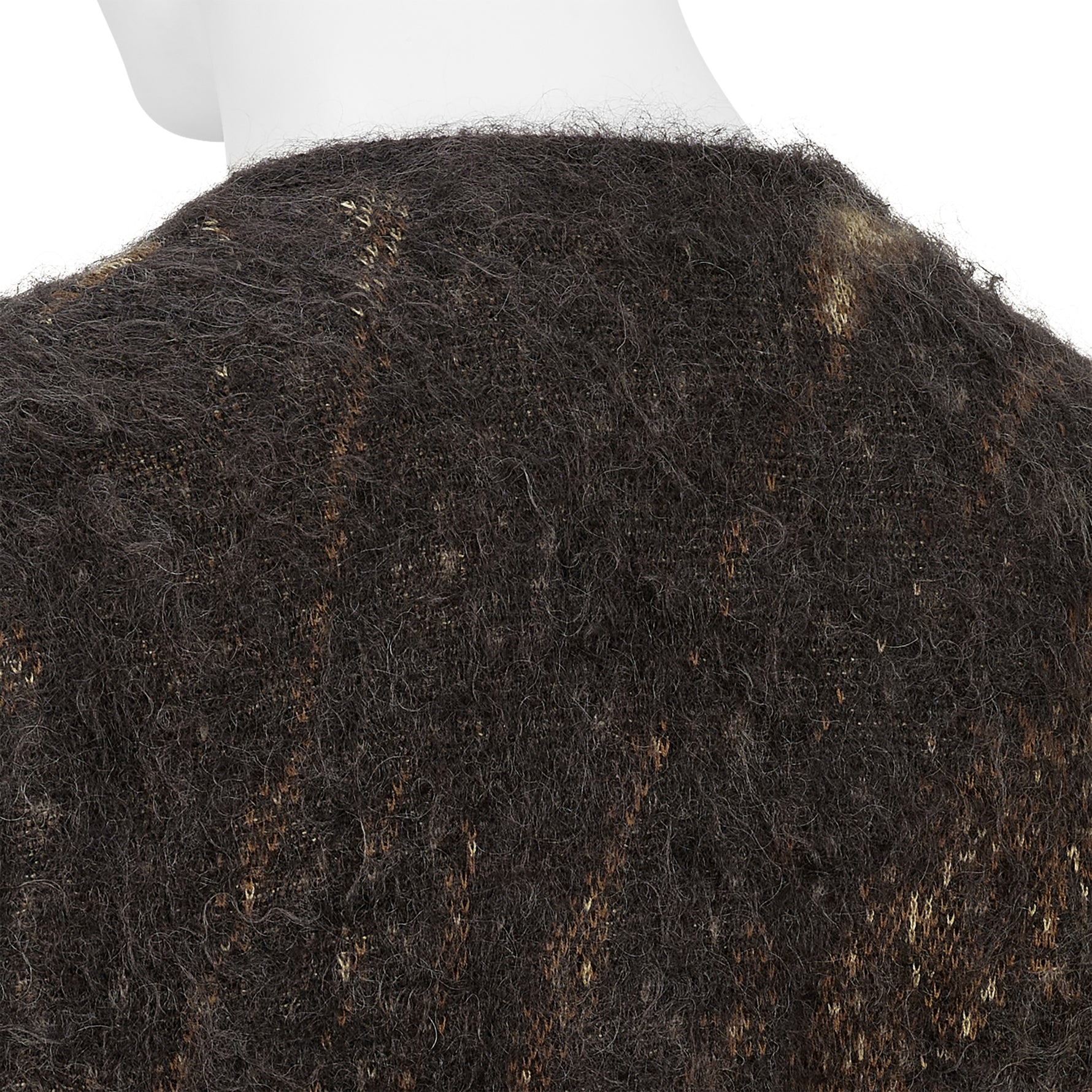 ABSTRACT JACQUARD MOHAIR CARDIGAN BROWN
