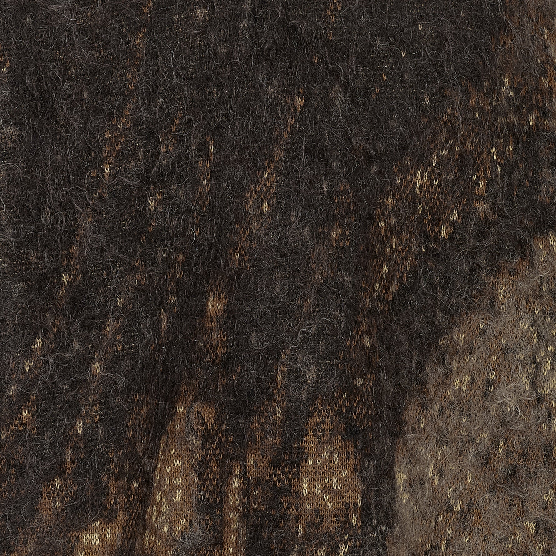 ABSTRACT JACQUARD MOHAIR CARDIGAN BROWN