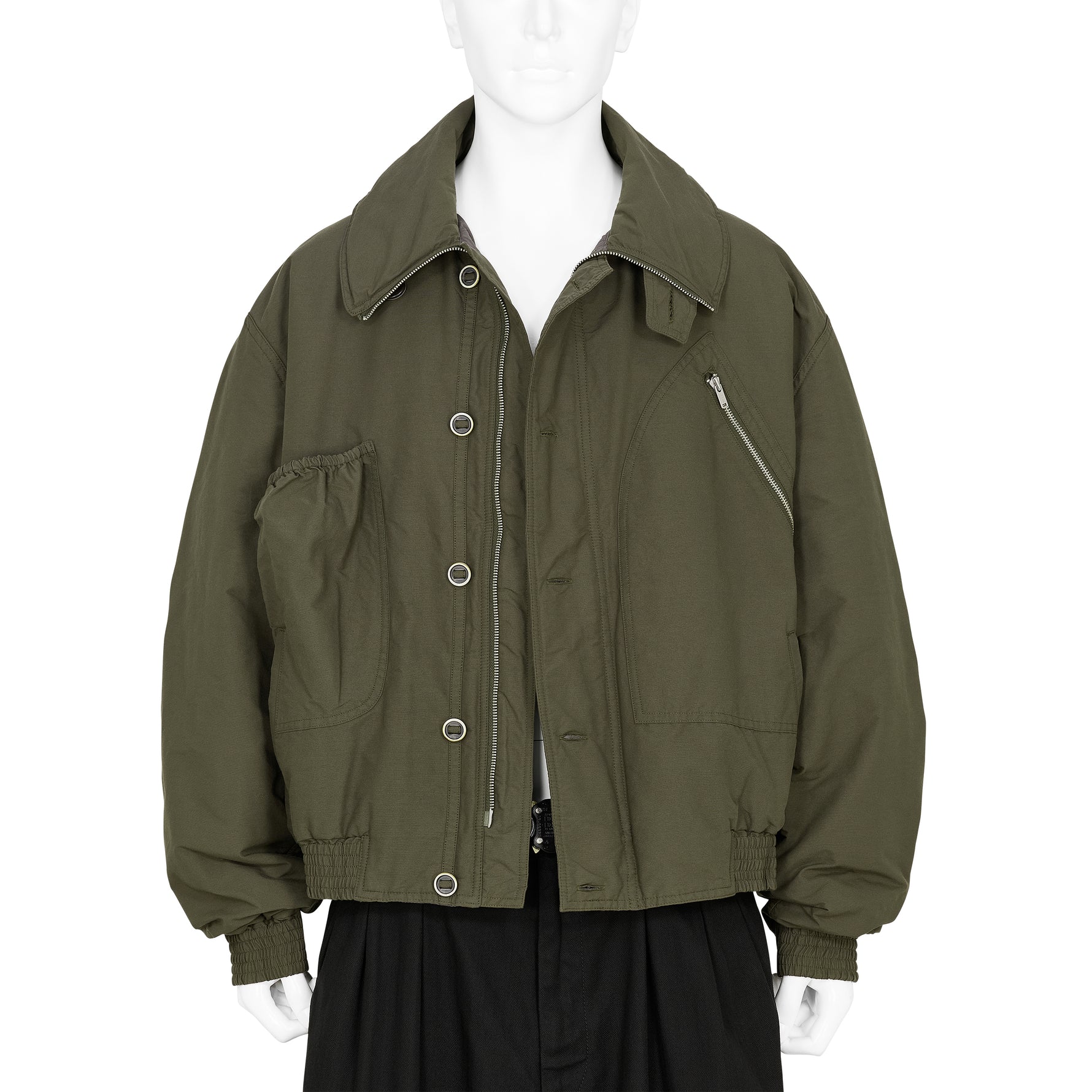 KATHARINE HAMNETT COLLABORATION SHORT BLOUSON OLIVE