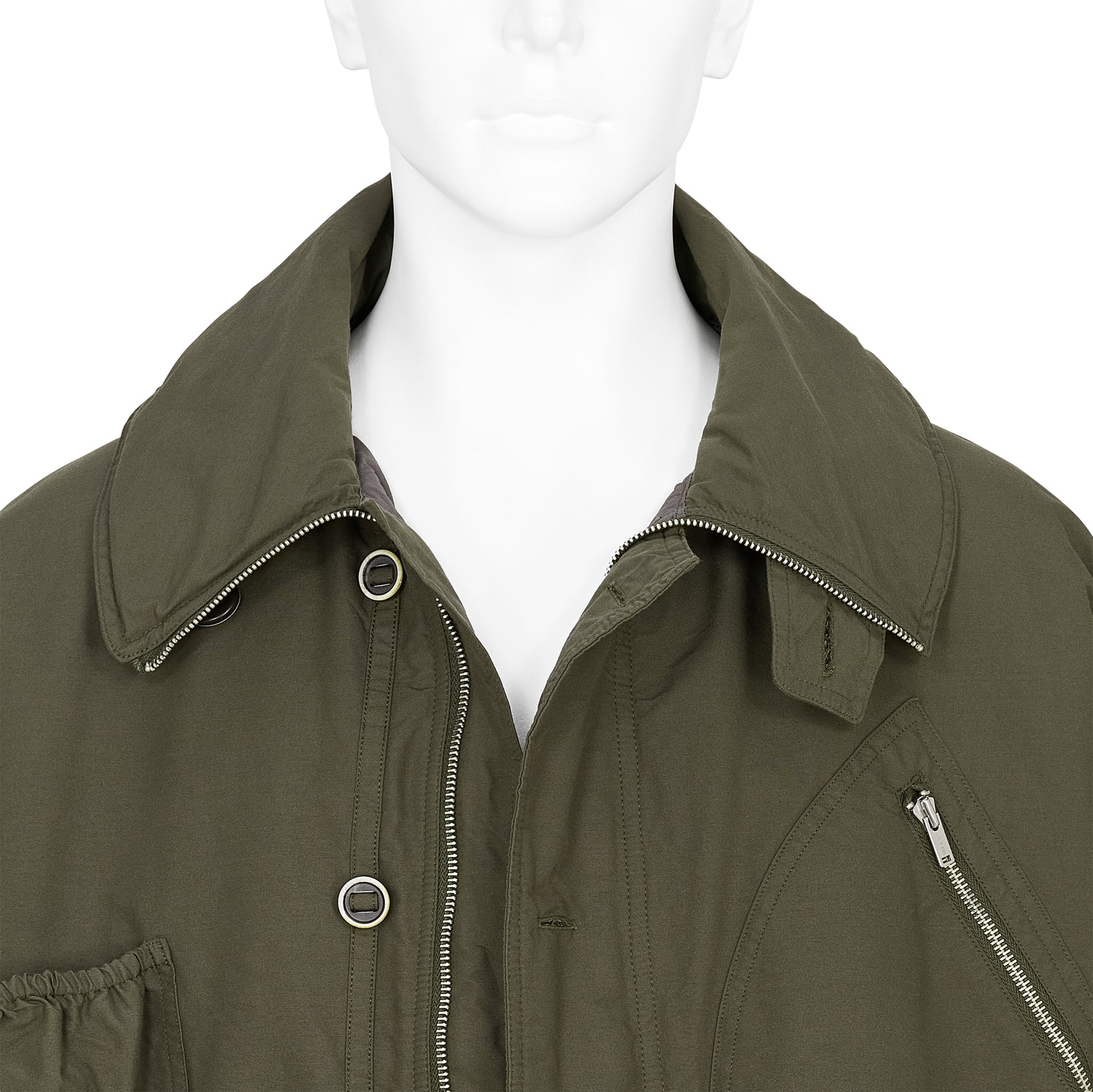 KATHARINE HAMNETT COLLABORATION SHORT BLOUSON OLIVE