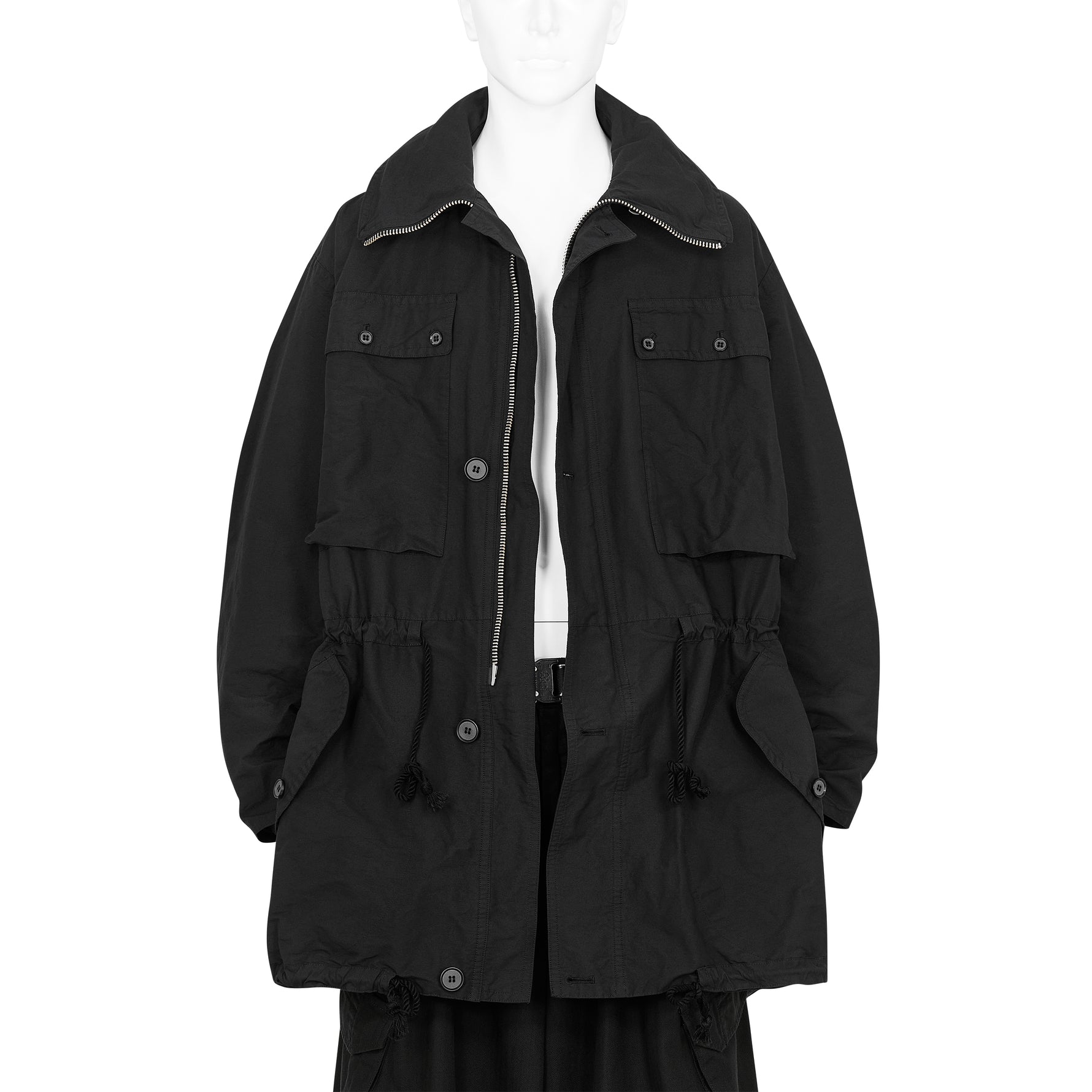 KATHARINE HAMNETT COLLABORATION HALF COAT BLACK