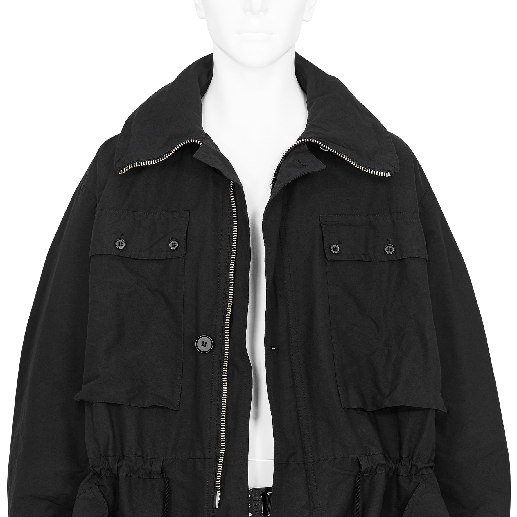 KATHARINE HAMNETT COLLABORATION HALF COAT BLACK