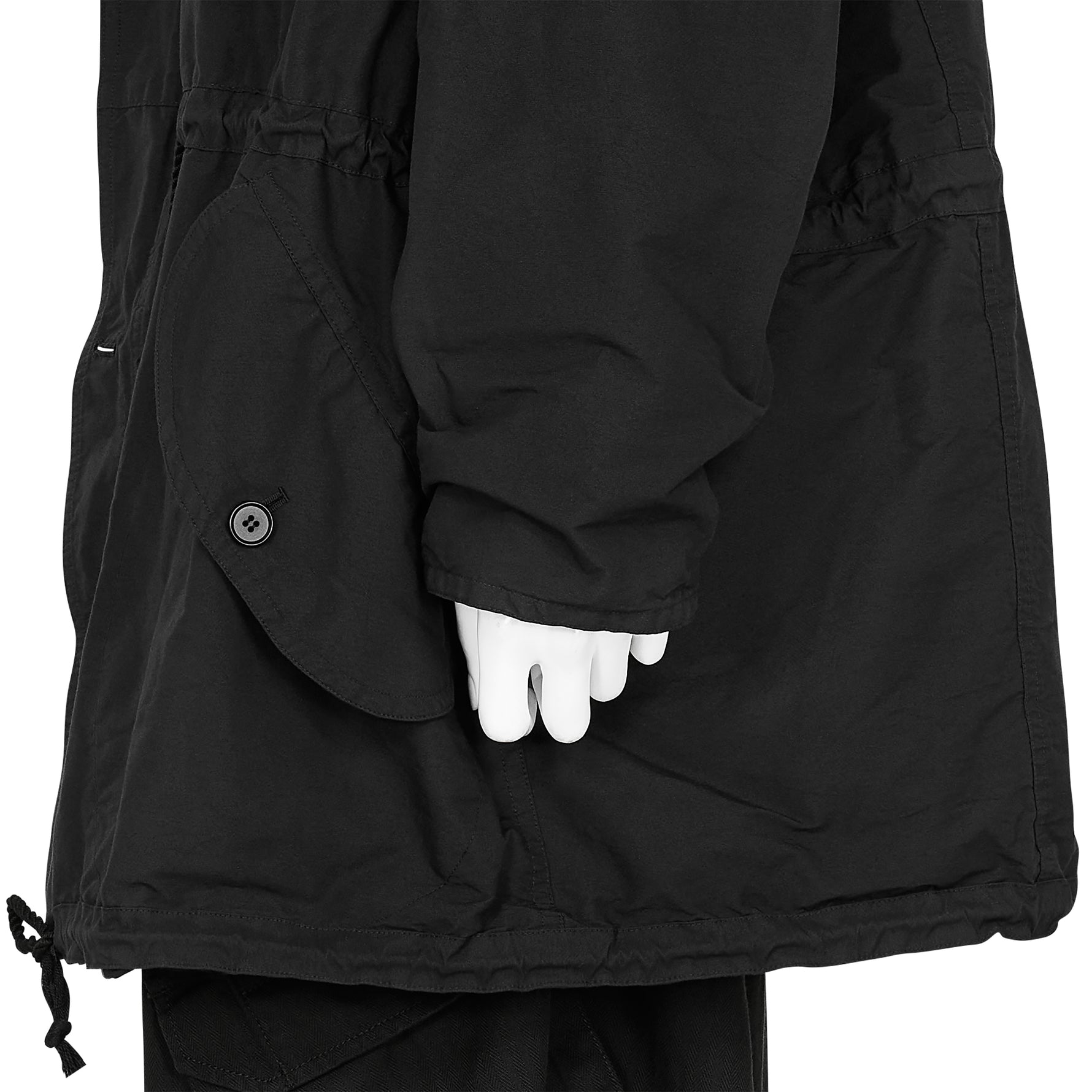 KATHARINE HAMNETT COLLABORATION HALF COAT BLACK