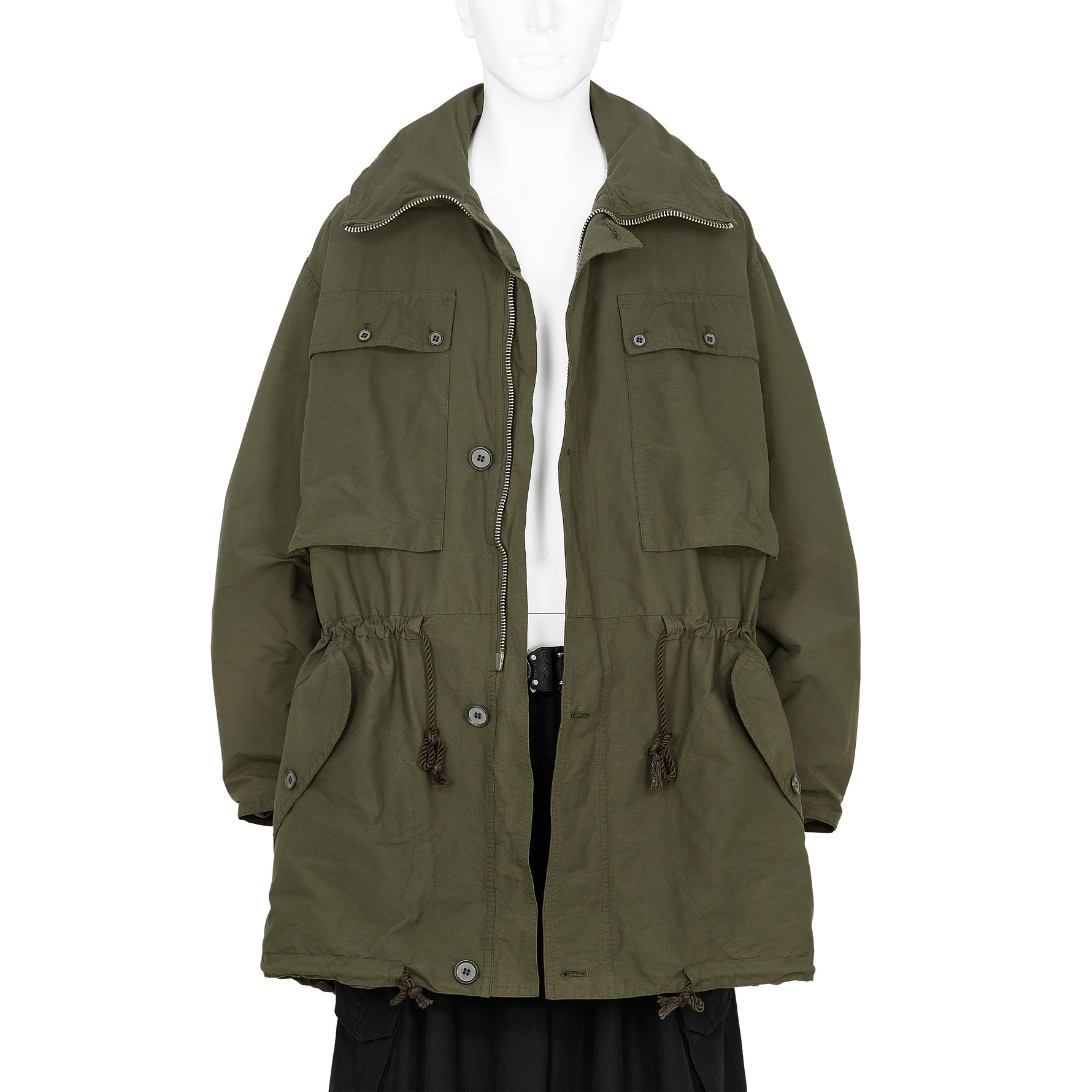 KATHARINE HAMNETT COLLABORATION HALF COAT OLIVE