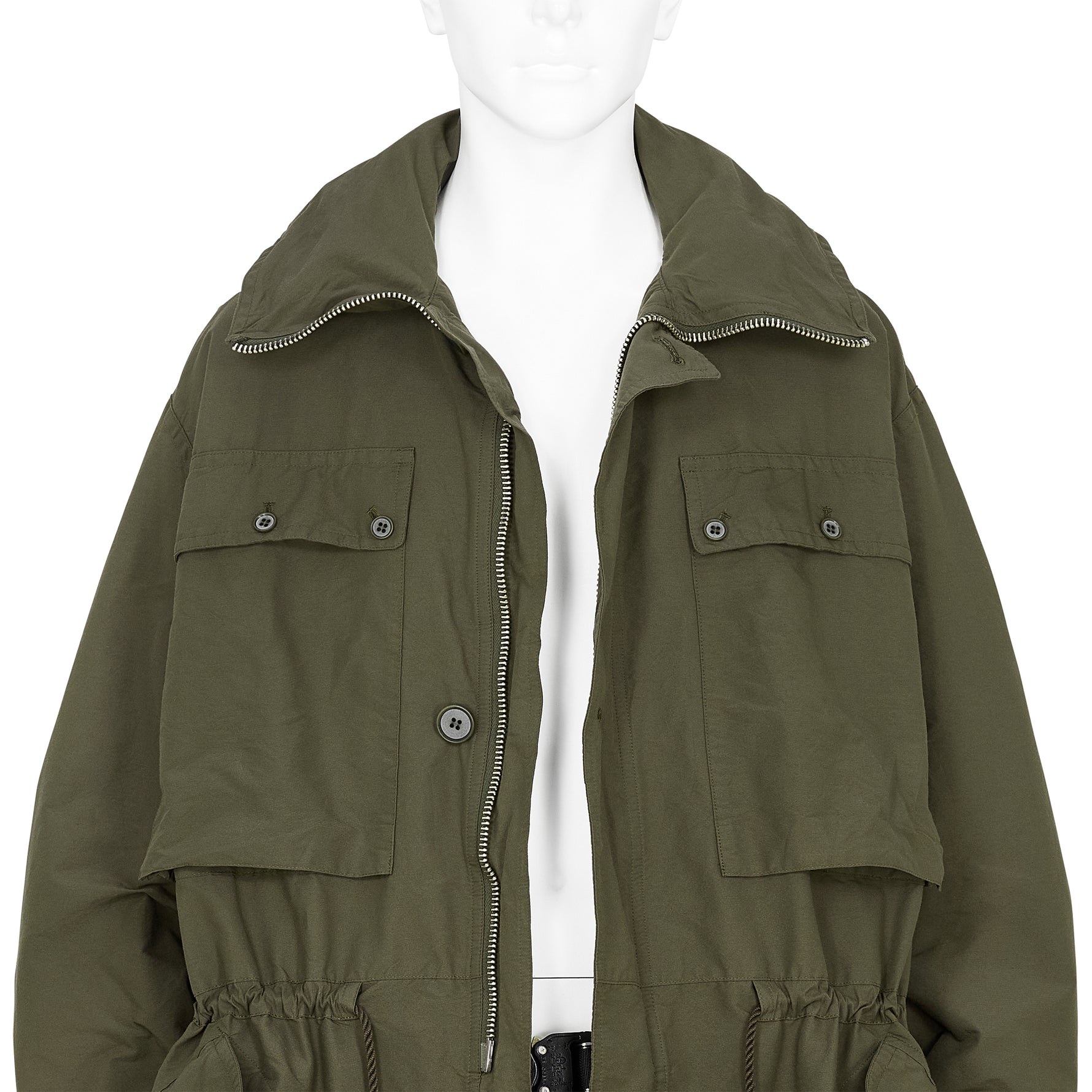 KATHARINE HAMNETT COLLABORATION HALF COAT OLIVE