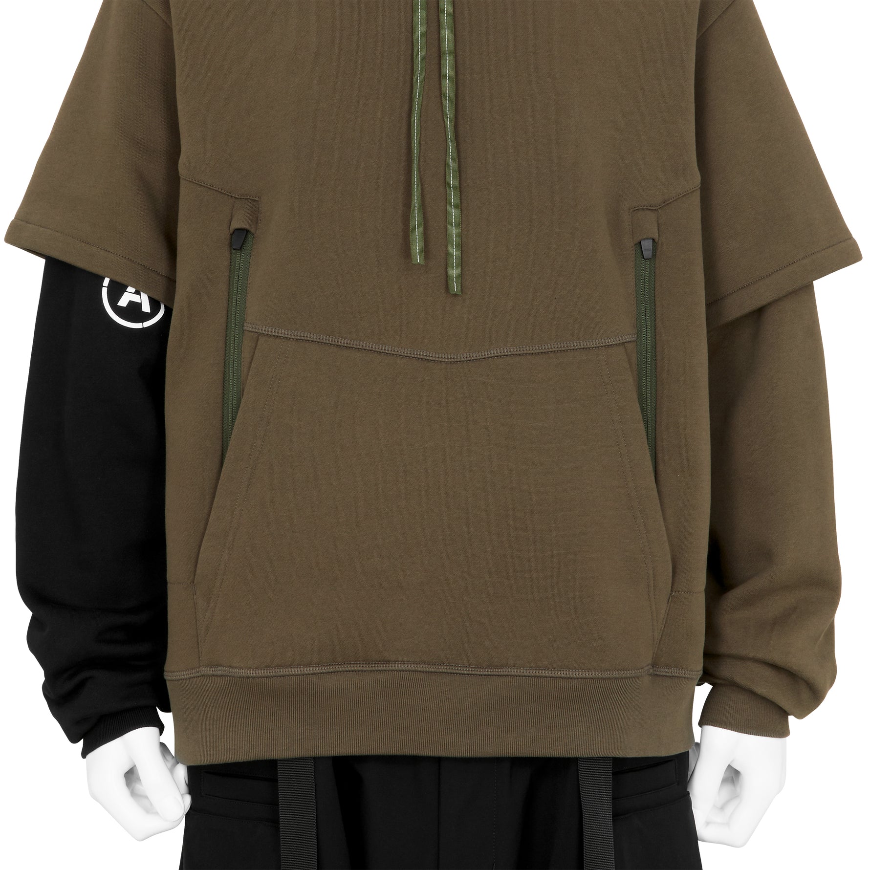 S34-PR ORGANIC COTTON HOODED SWEATSHIRT RAF GREEN BLACK