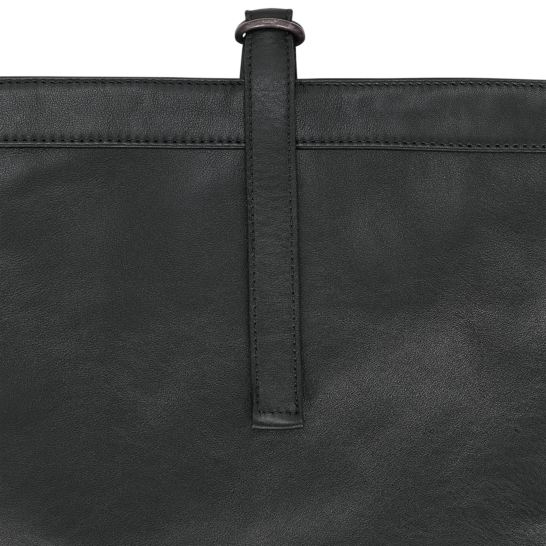 LOT.018 CALF LEATHER NEWSBOY BAG SMALL BLACK
