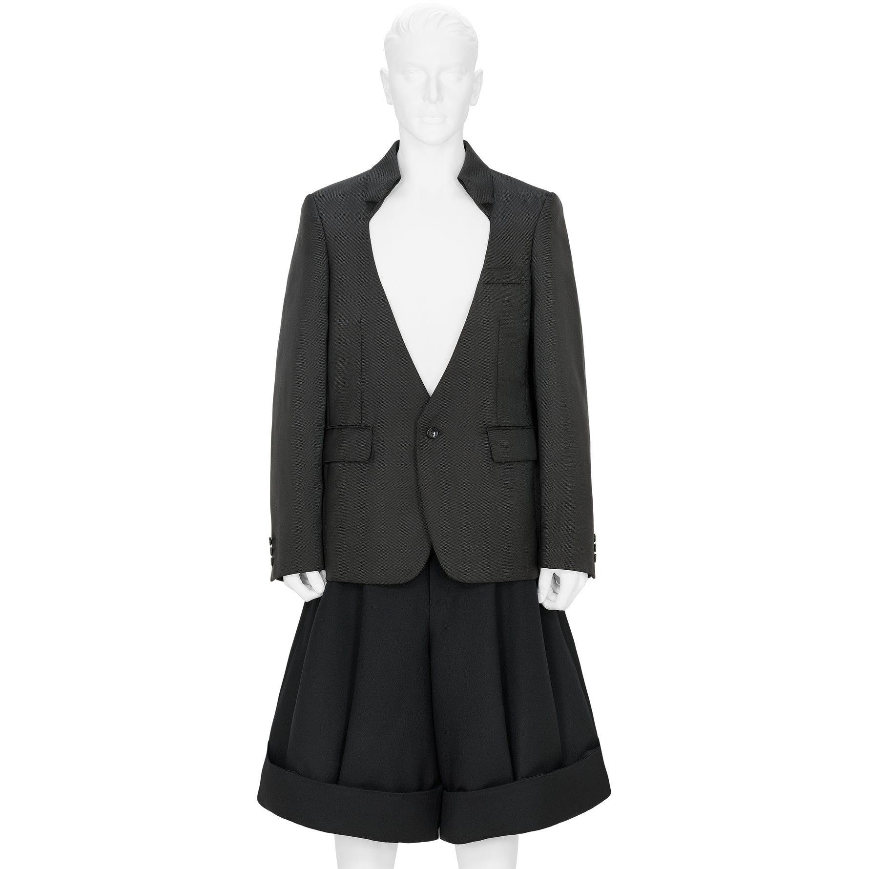 NO LAPEL JACKET BLACK