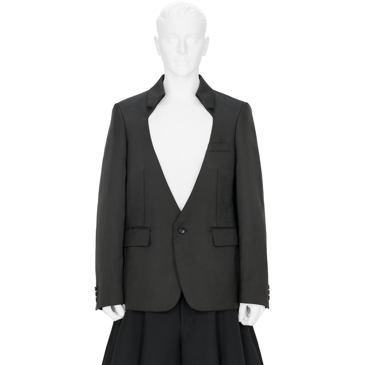 NO LAPEL JACKET BLACK