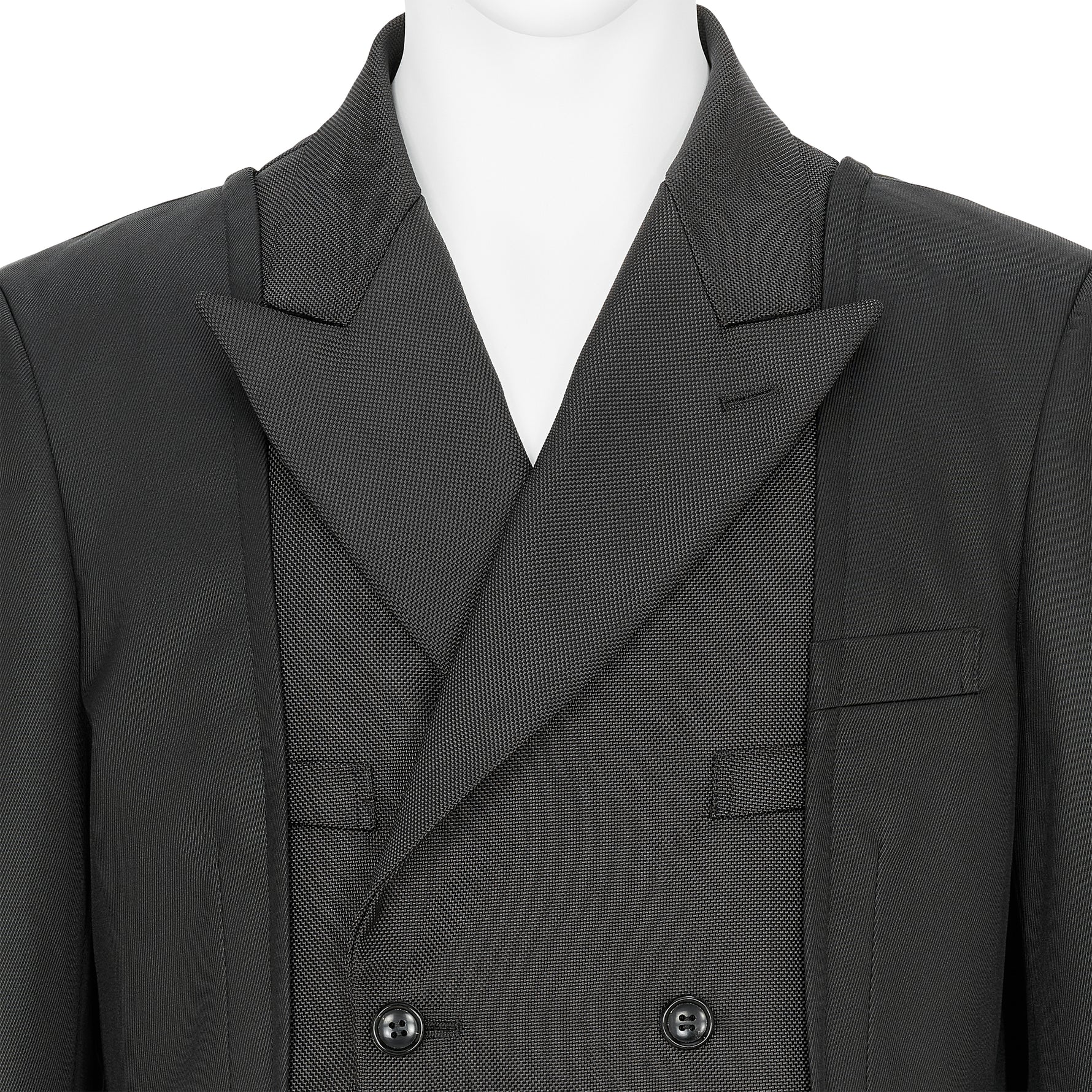 PANEL DOUBLE JACKET BLACK