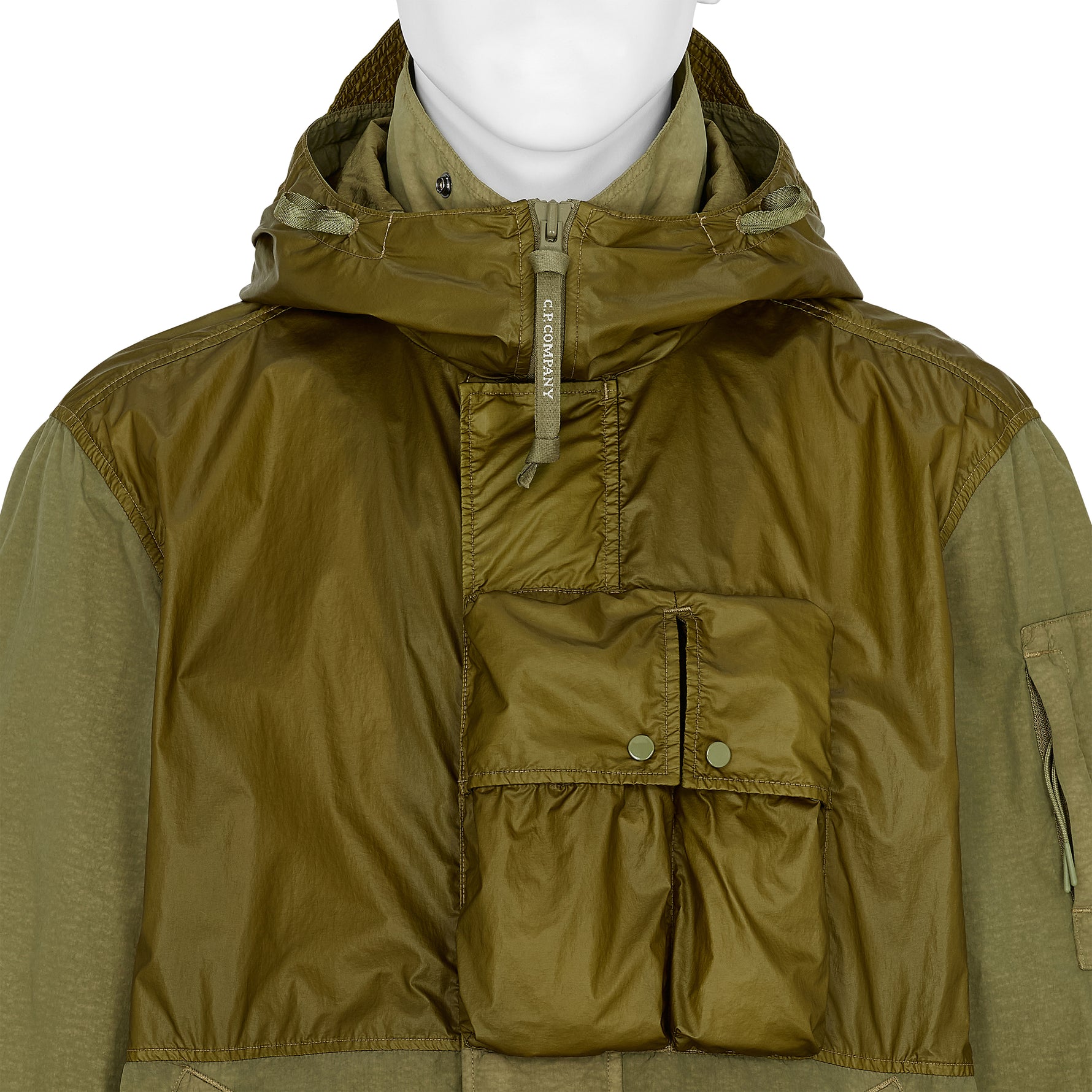 FLATT NYLON PANEL JACKET OLIVE