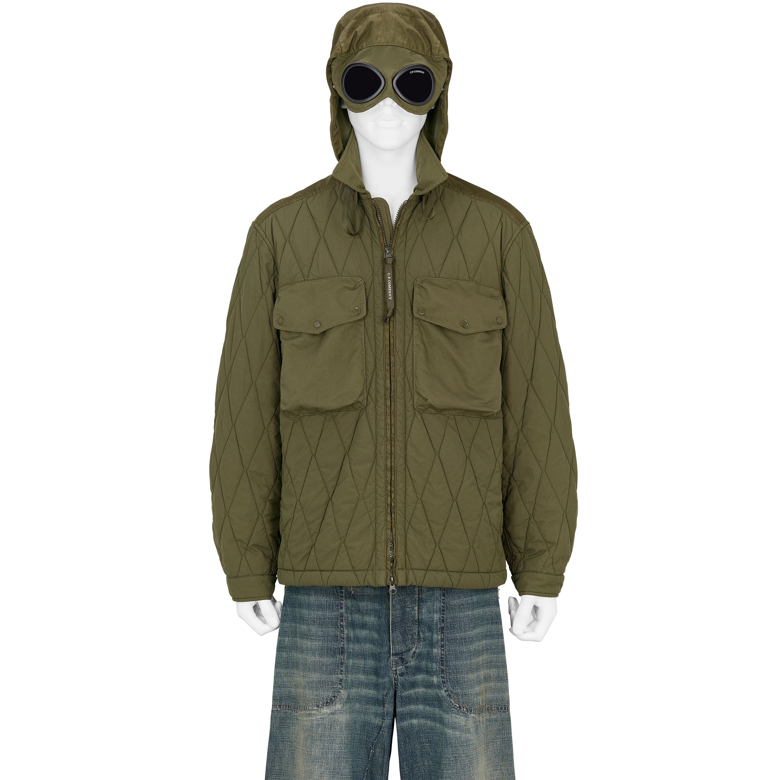 C.P. COMPANY Goggle Jacket ベスト オリーブ GD LINER GOGGLE JACKET IVY GREEN - C.P. COMPANY(シーピー