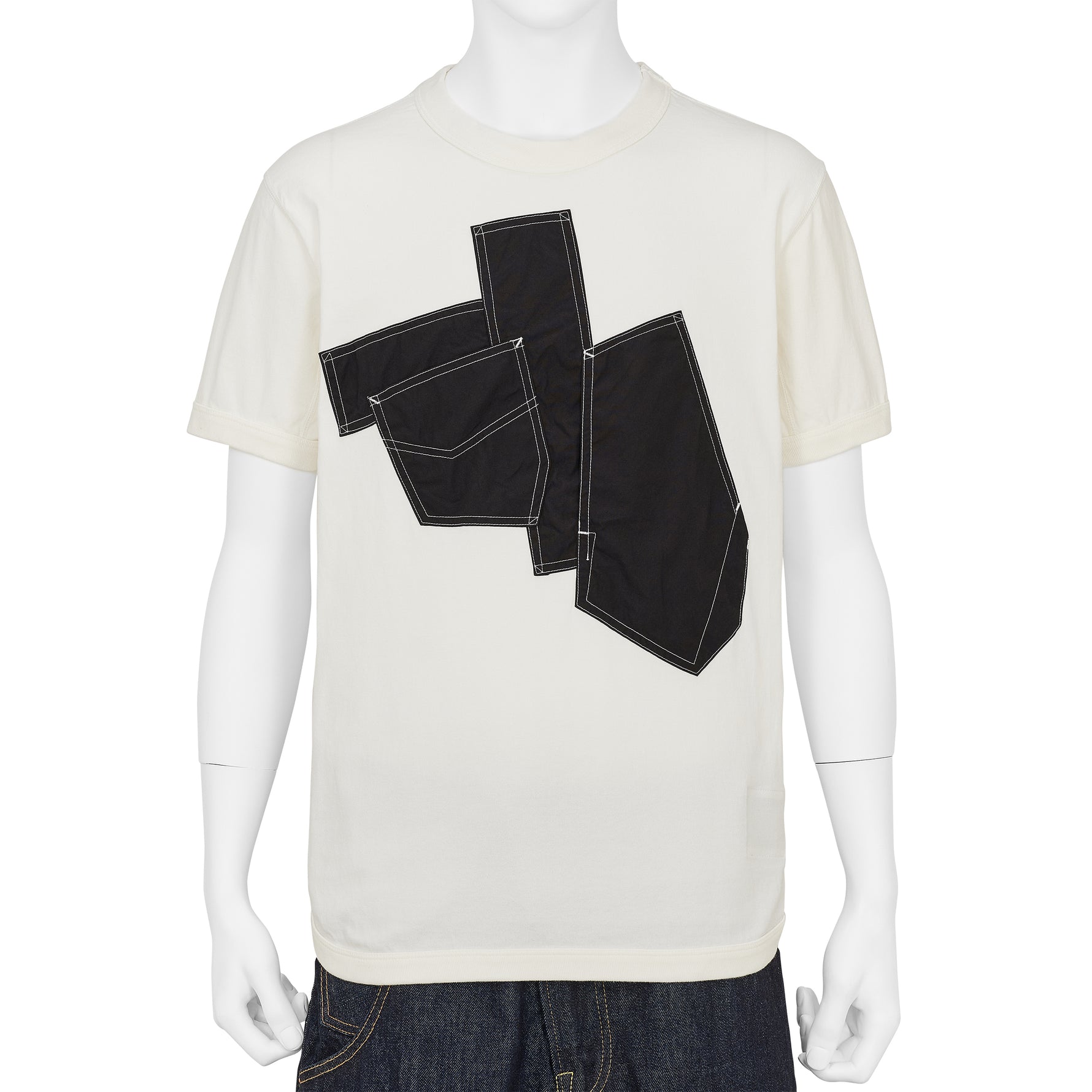 FULLCOUNT COLLABORATION GRAFFITI POCKET RINGER T SHIRT WHITE