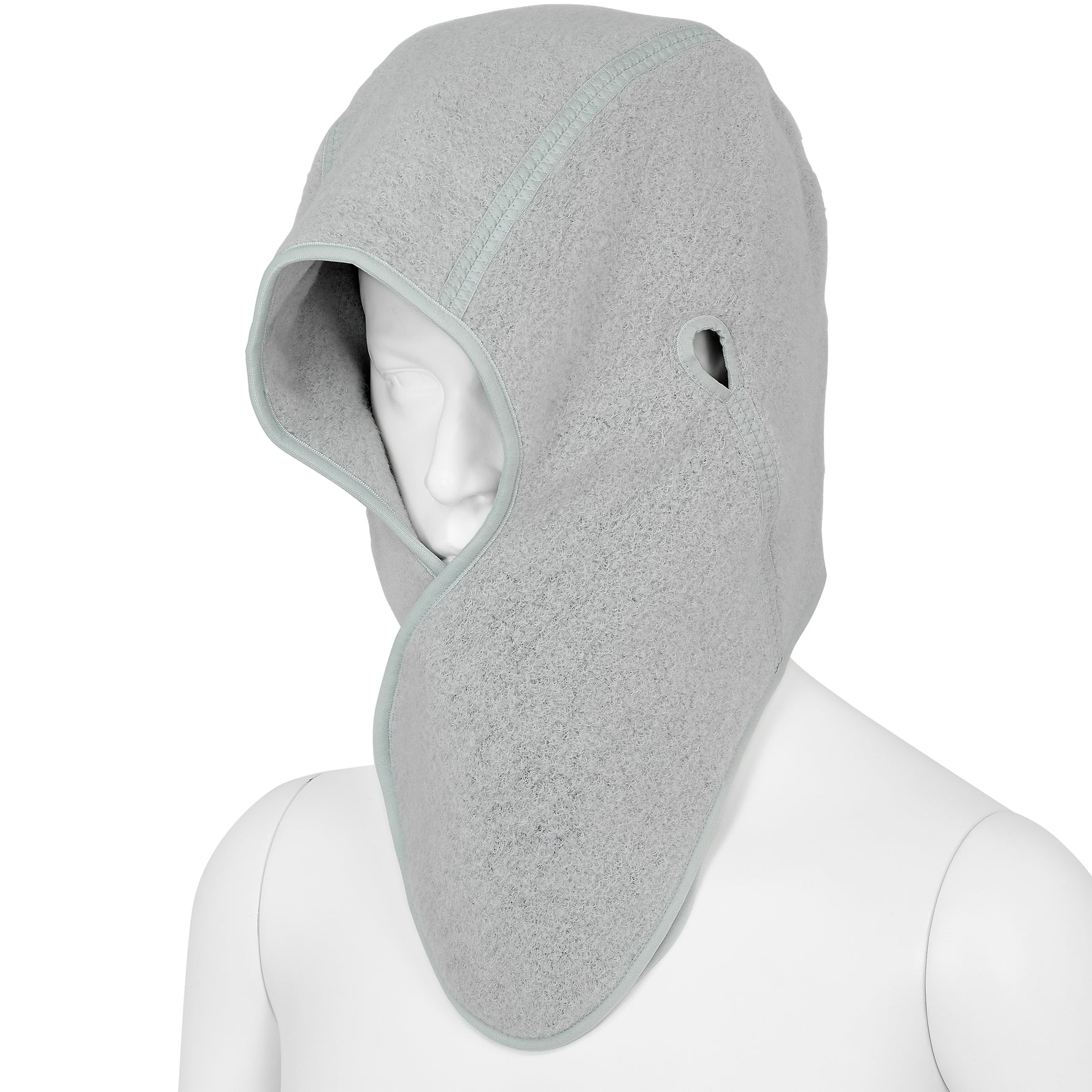 WOOL FLEECE HOOD ASH GREY