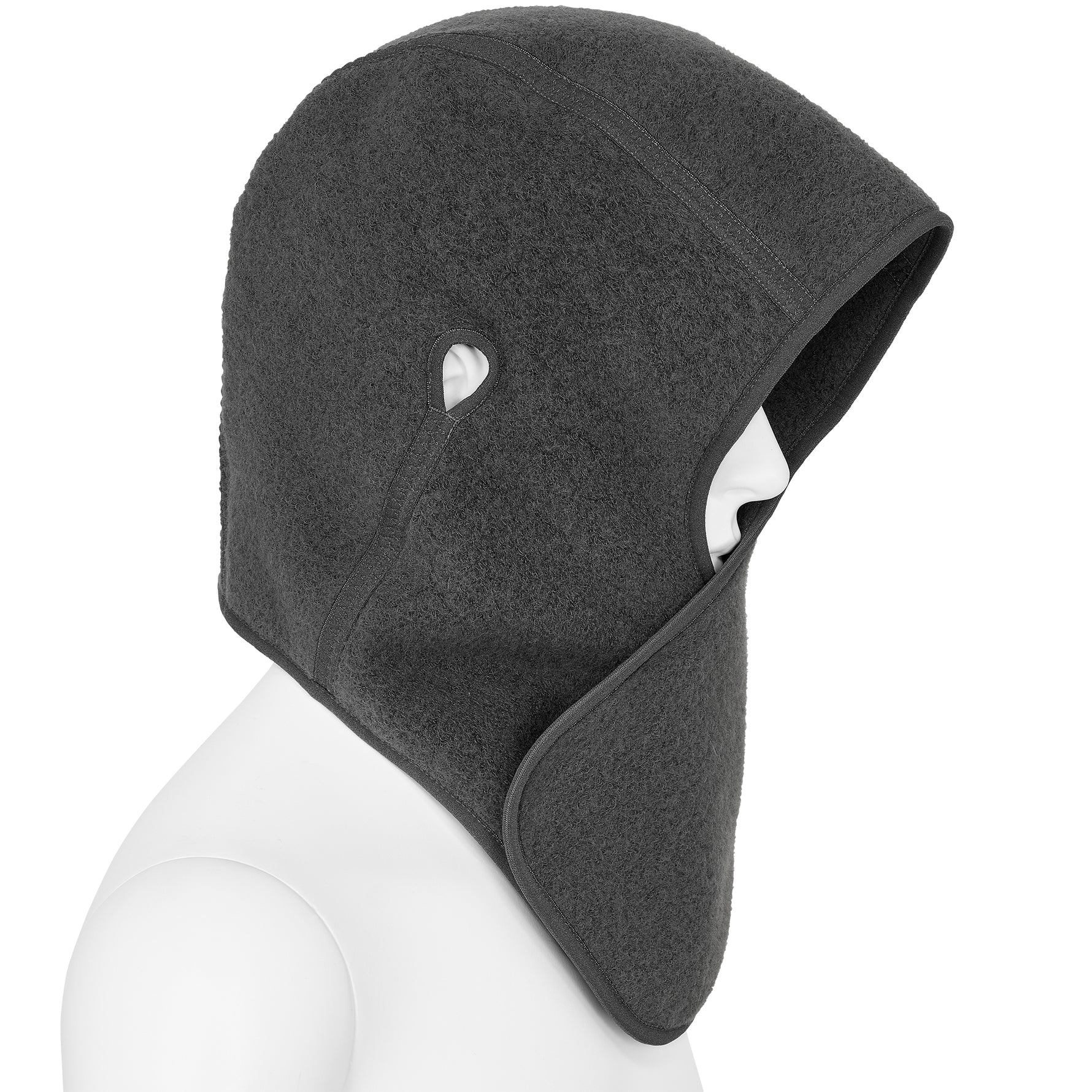 WOOL FLEECE HOOD DARK LAVA