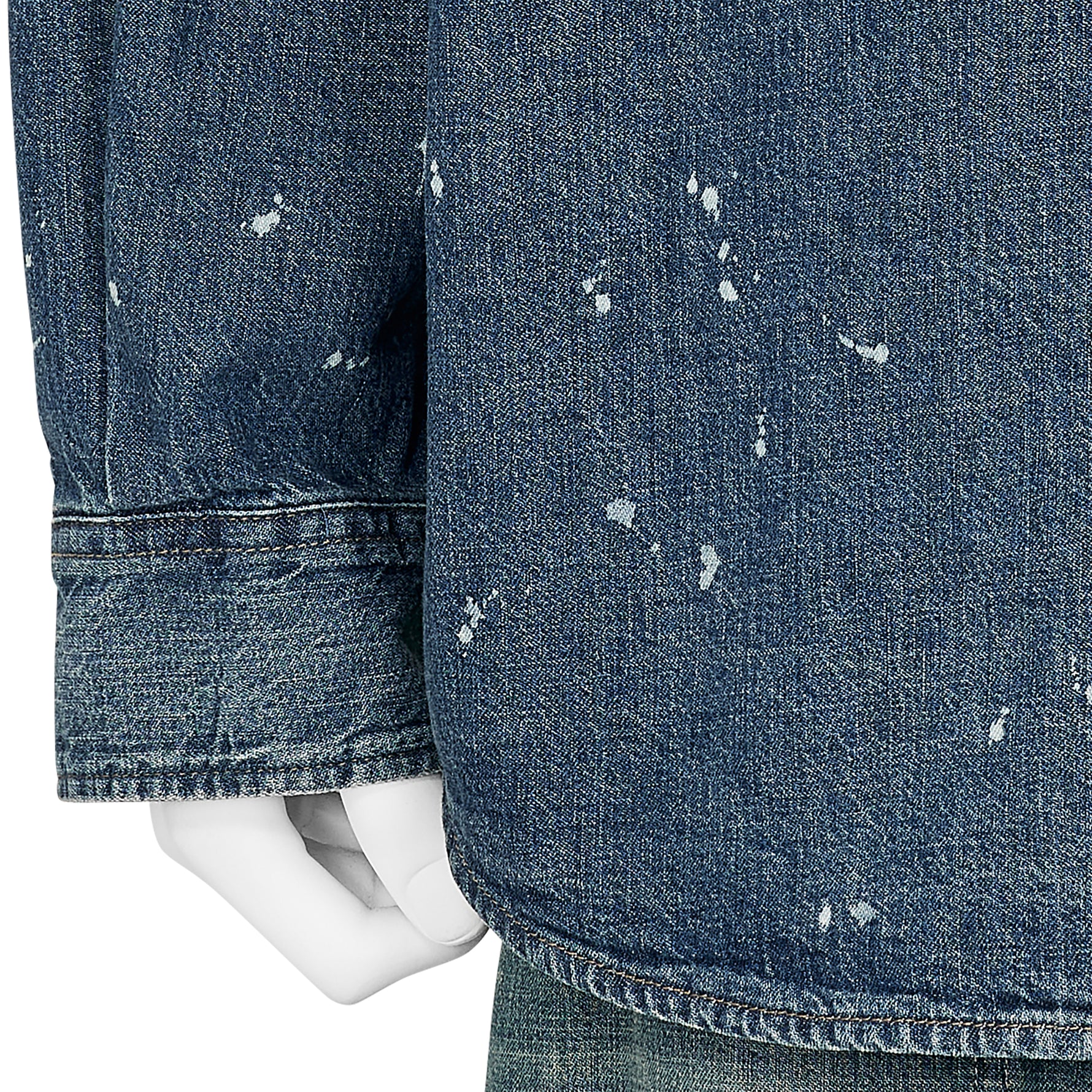 DENIM WESTERN SHIRT DAMAGED INDIGO