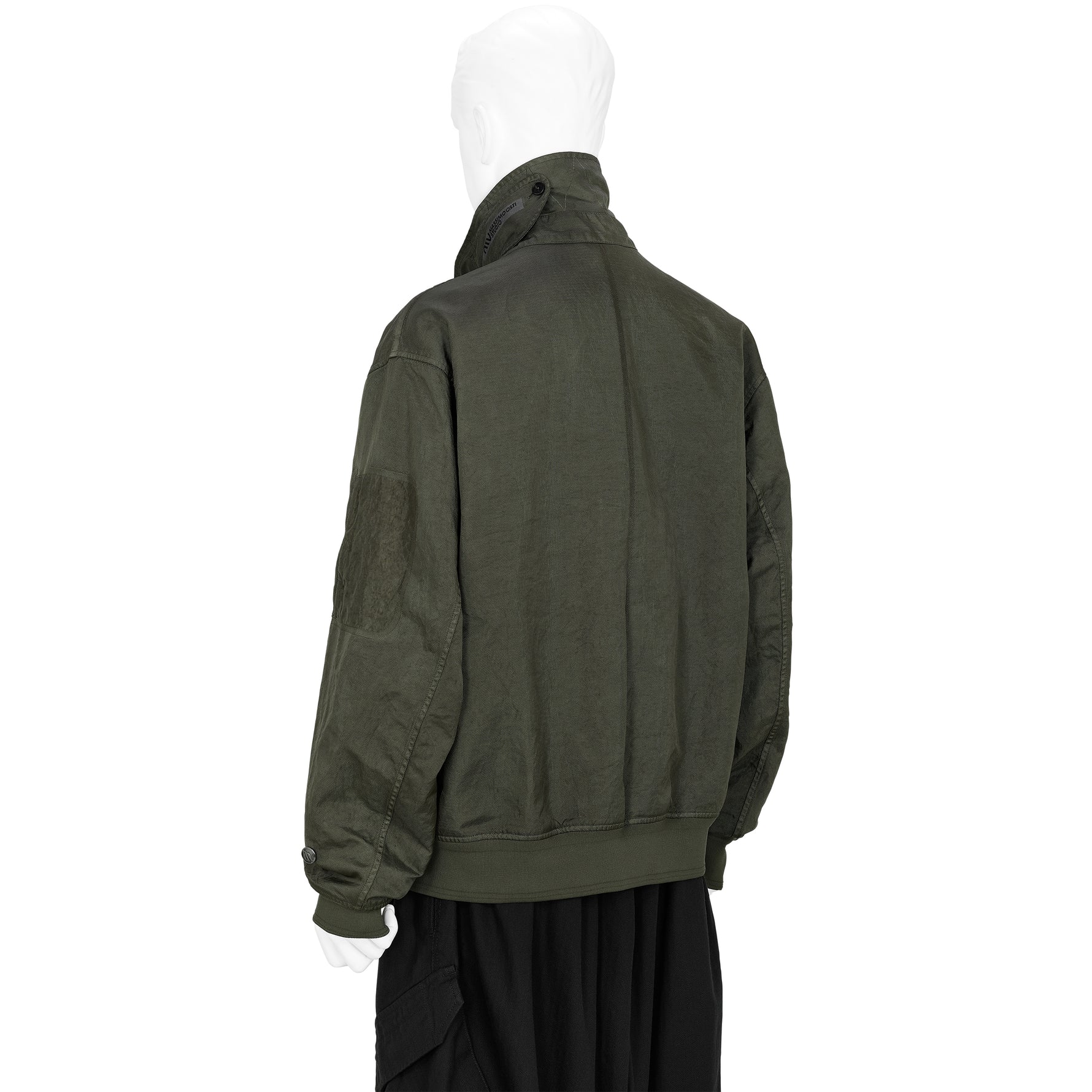 TRAMA 3D GARMENT DYED JACQUARD BOMBER JACKET OLIVE