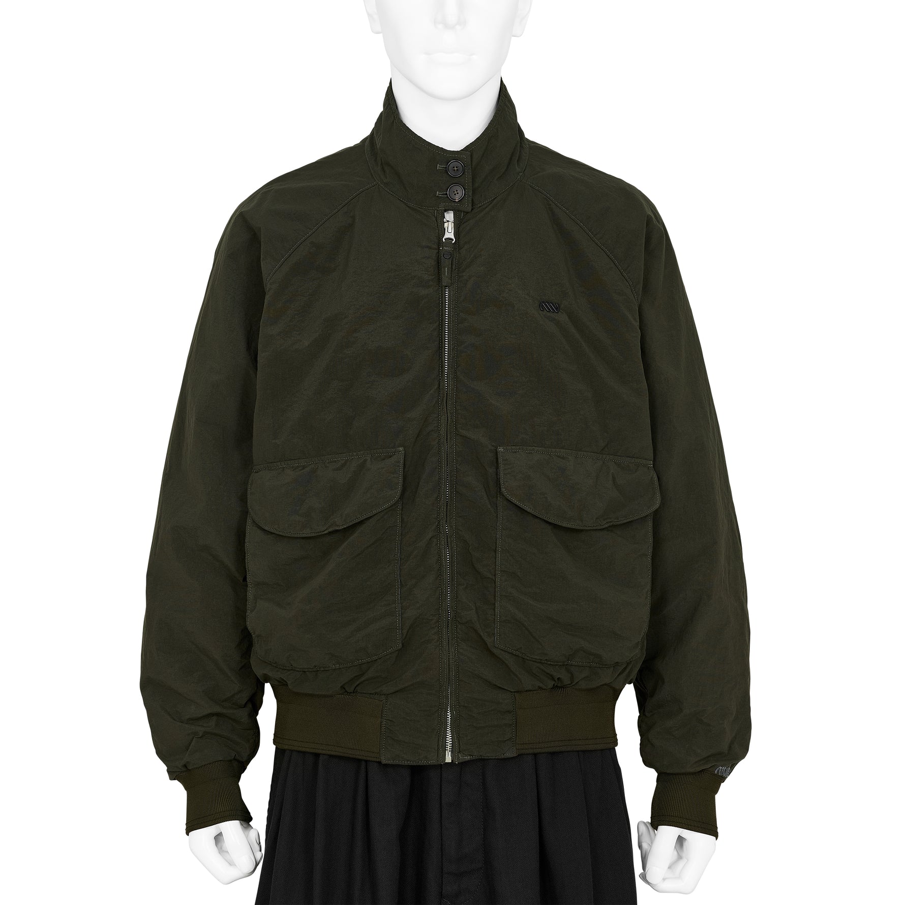 GARMENT DYED HARRINGTON JACKET DARK GREEN