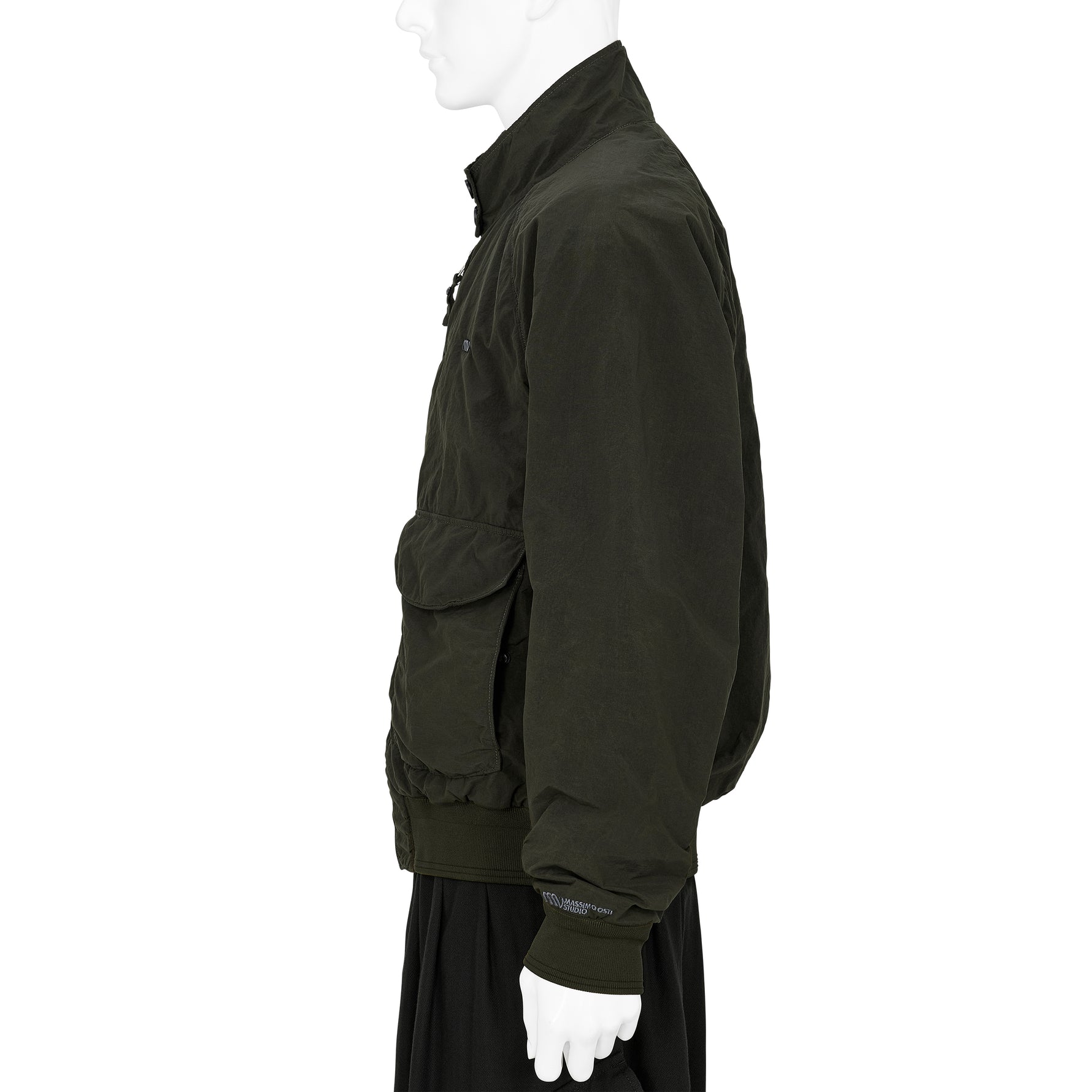 GARMENT DYED HARRINGTON JACKET DARK GREEN