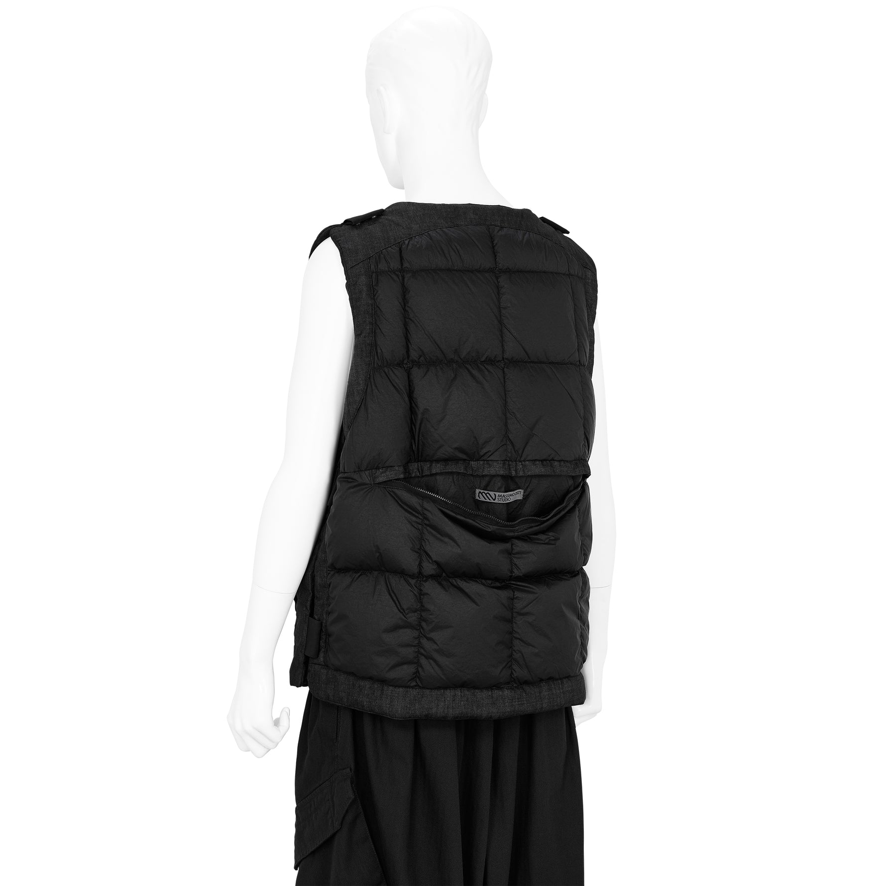 FRESCO WOOL GUM RESINED AND GARMENT DYED VEST MELANGE INDIGO