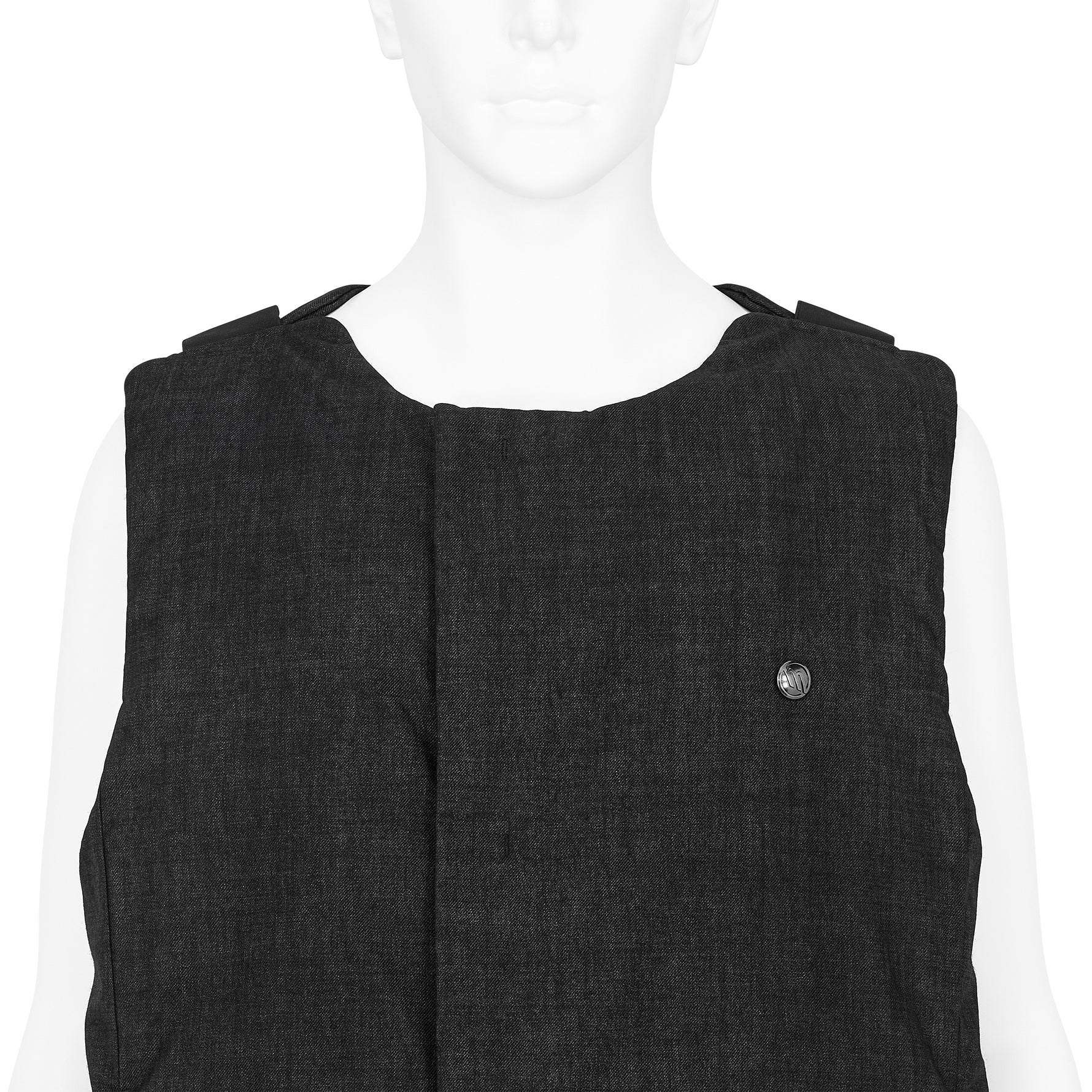FRESCO WOOL GUM RESINED AND GARMENT DYED VEST MELANGE INDIGO