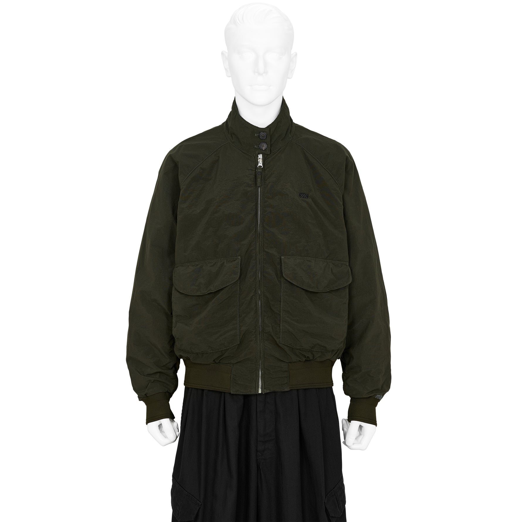 GARMENT DYED HARRINGTON JACKET DARK GREEN