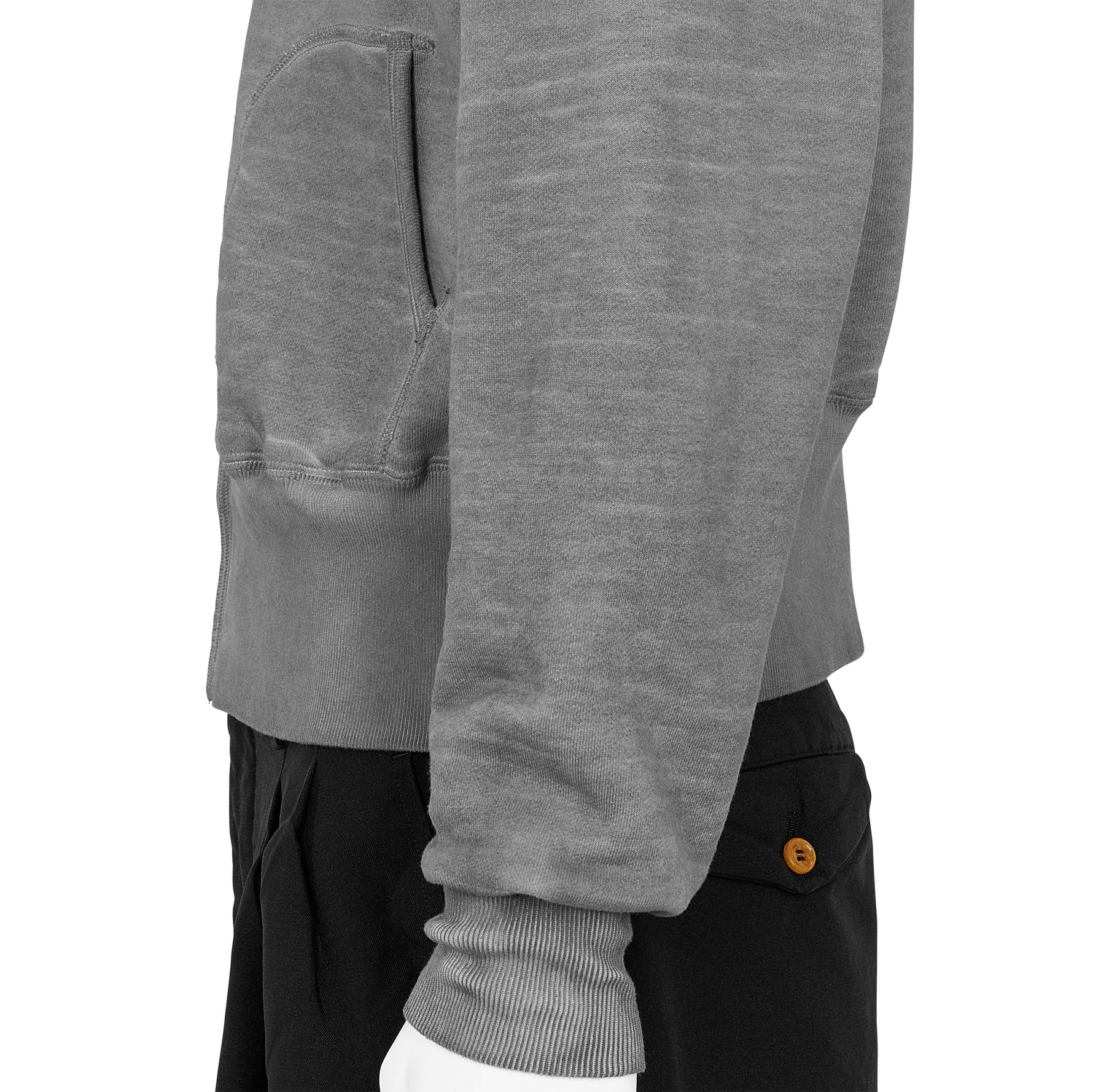 FULL ZIP SWEAT PARKA CAHRCOAL DYED GRAY