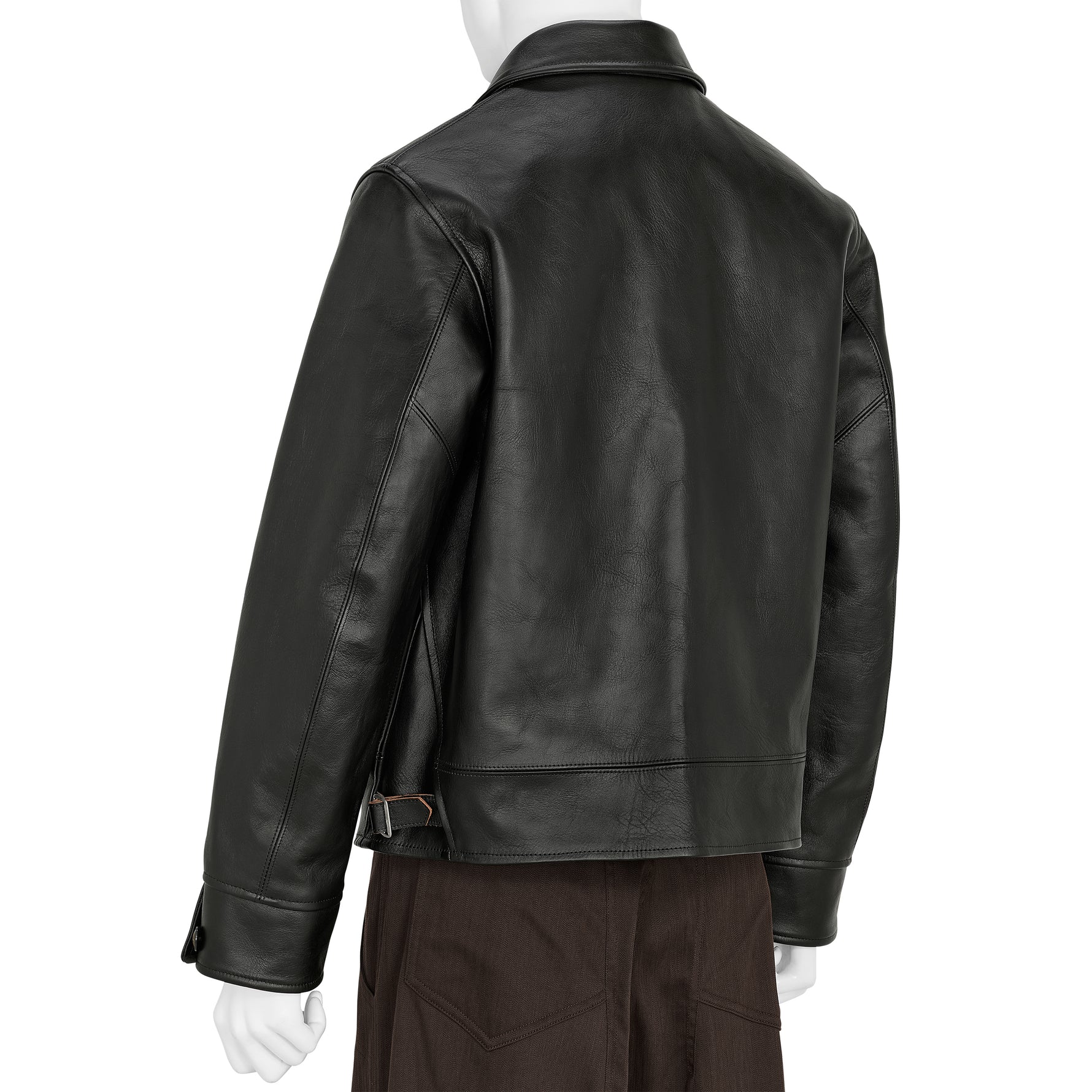 LOT.802 COSSACK LEATHER JACKET BLACK