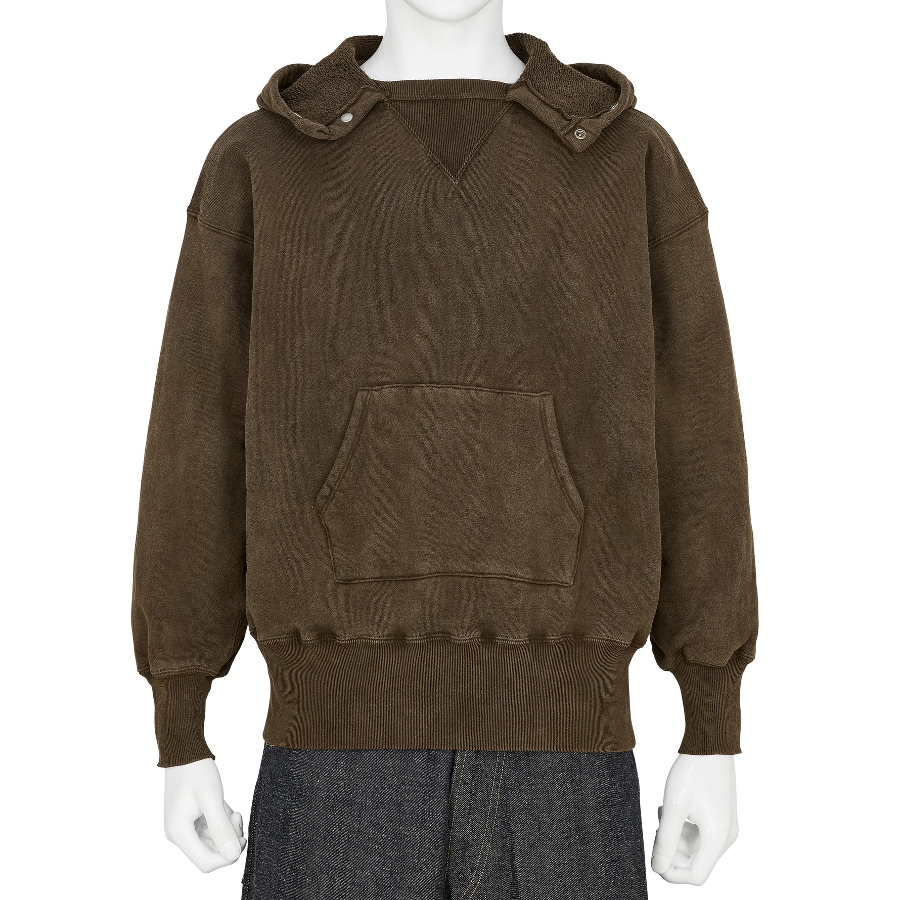 LOT.620 AFTER HOODED SWEAT SHIRT MUD DYED BROWN