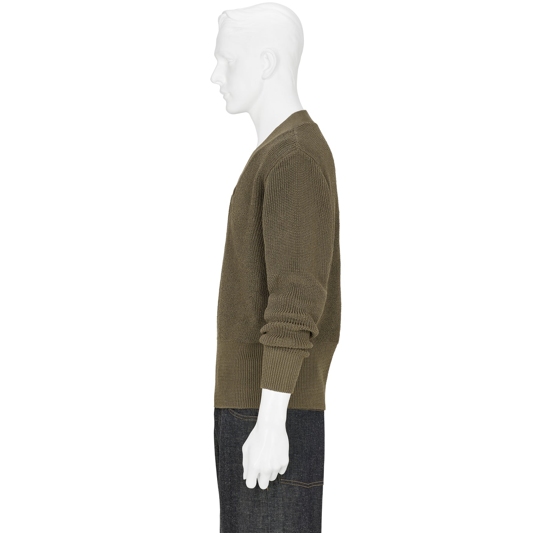 LOT.529 V NECK PULLOVER OLIVE