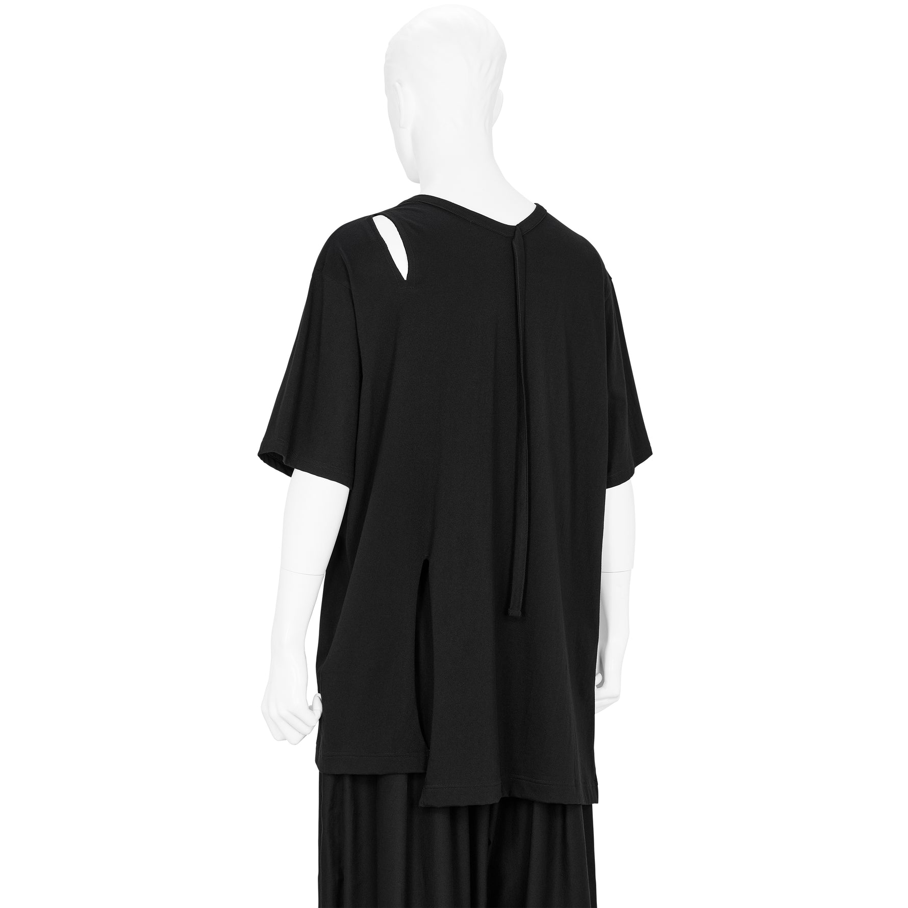 SINGLE JERSEY BINDER V NECK T BLACK