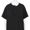 COTTON MODAL HENRY NECK T BLACK