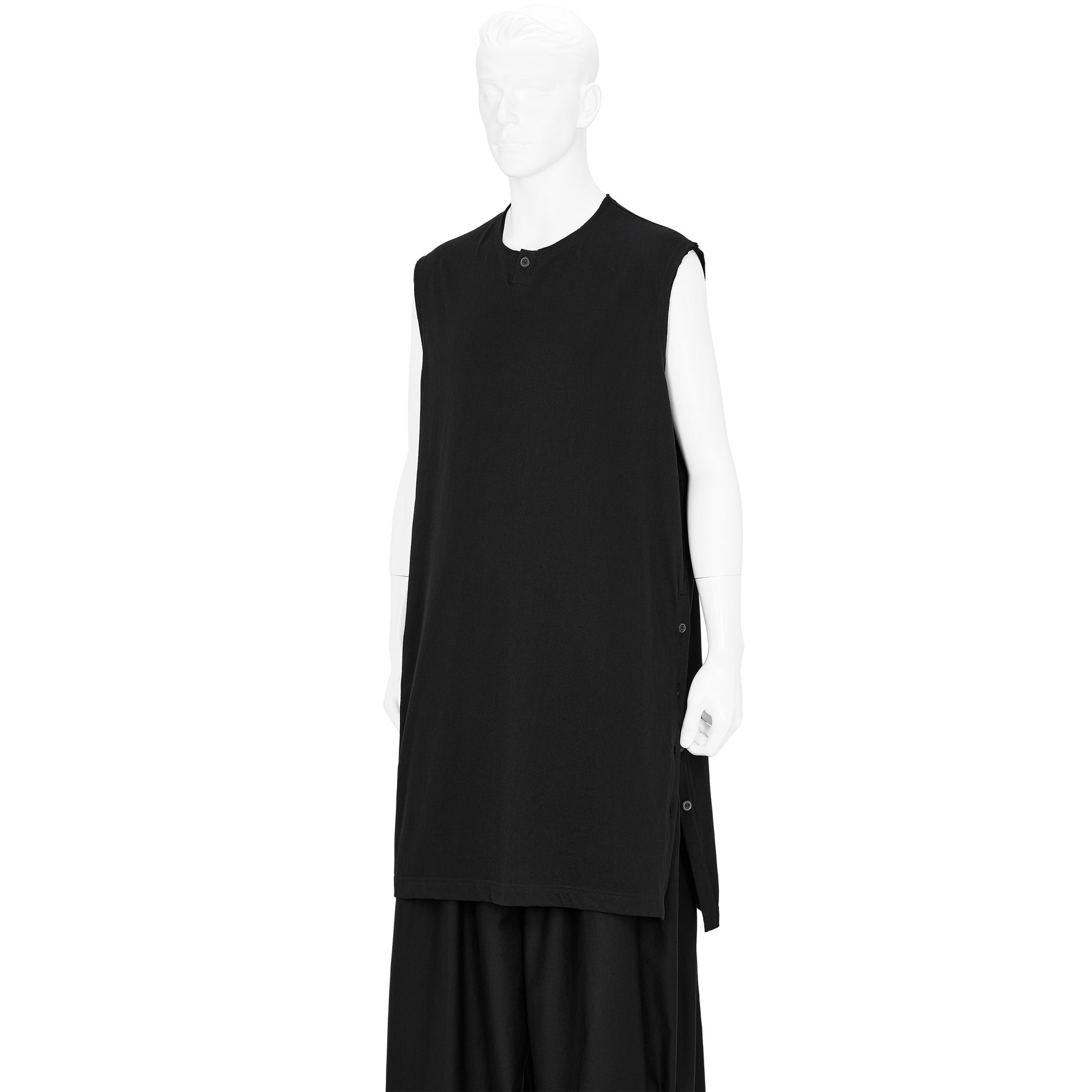 NO SLEEVE LONG TEE BLACK