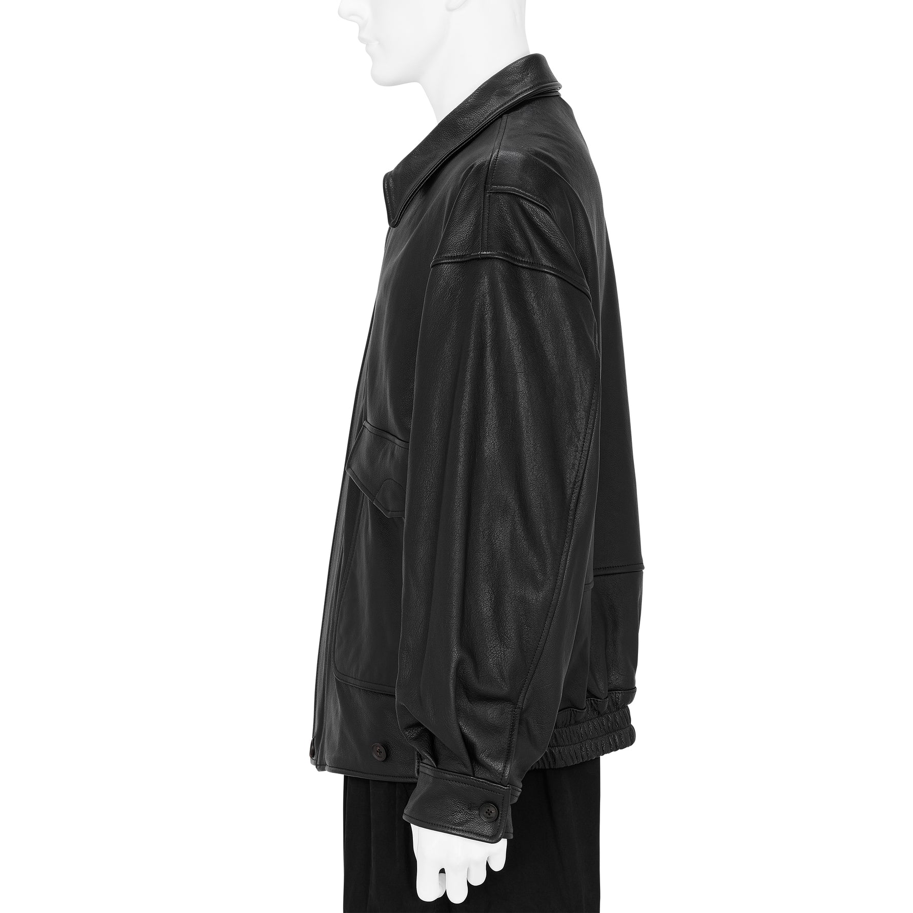 LEATHER FLIGHT JACKET BLACK