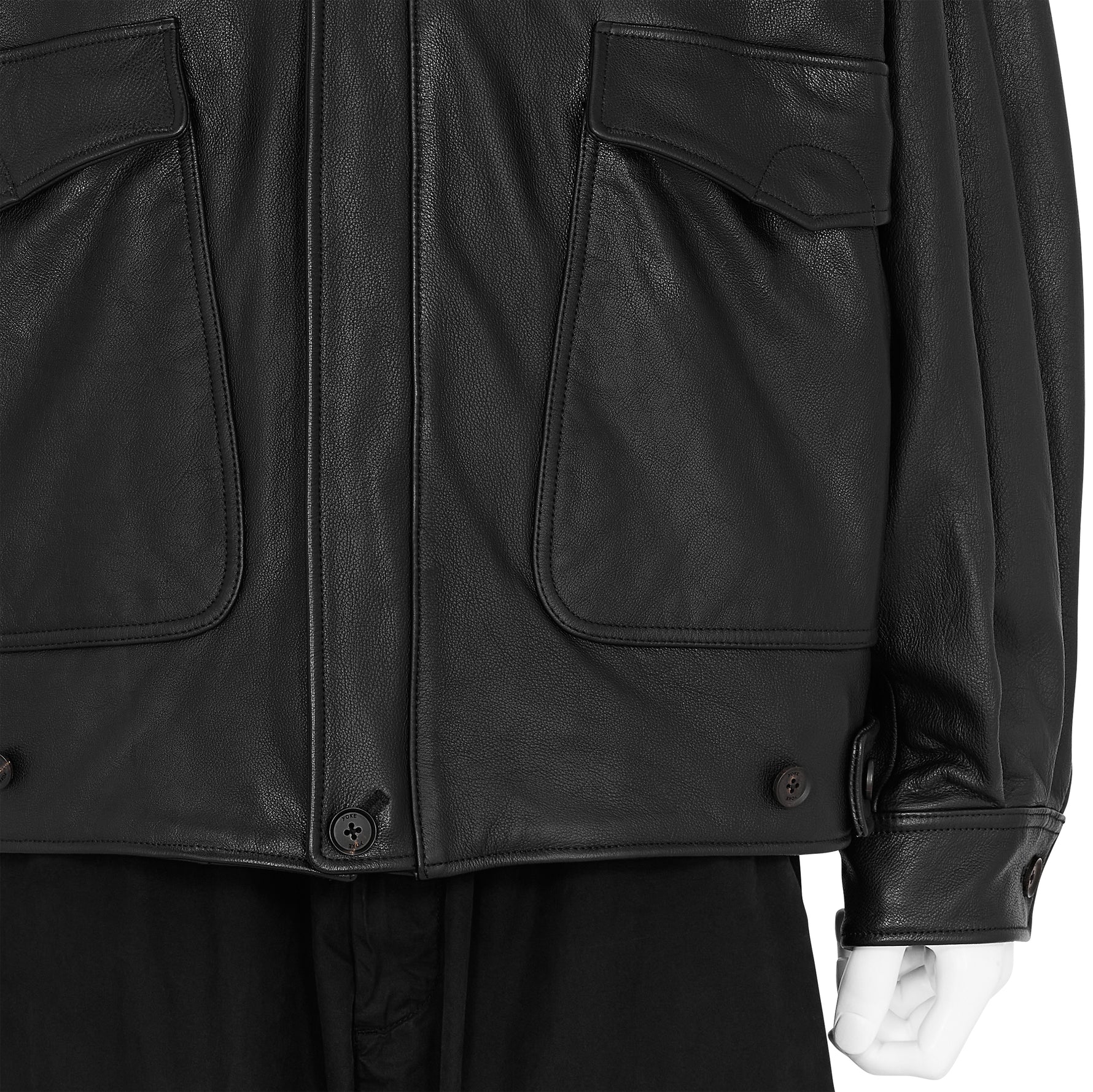 LEATHER FLIGHT JACKET BLACK