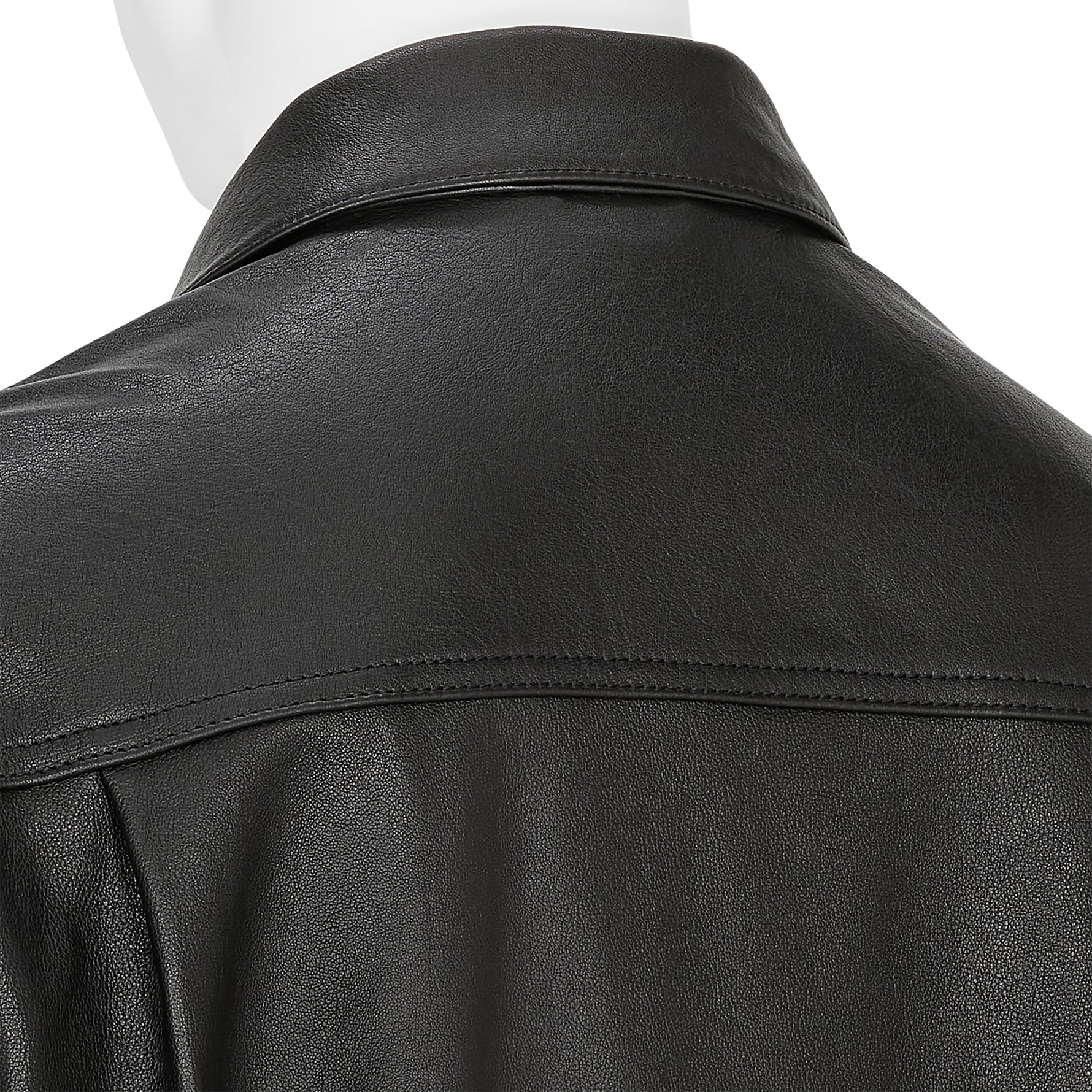 SHRINK COW LEATHER TRUCKER JACKET BLACK