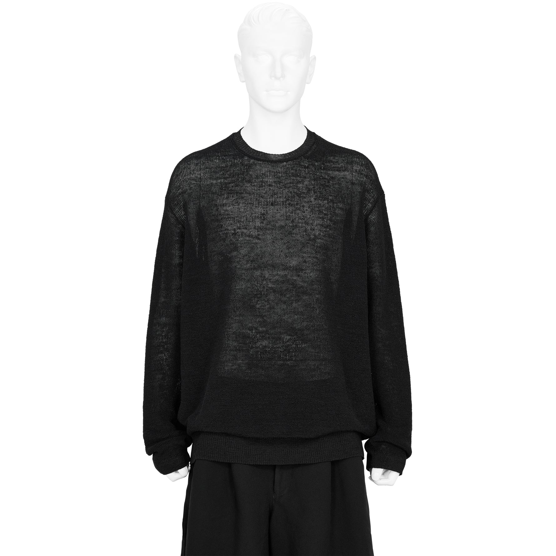 BIG LOGO ROUND NECK PULLOVER BLACK GRAY