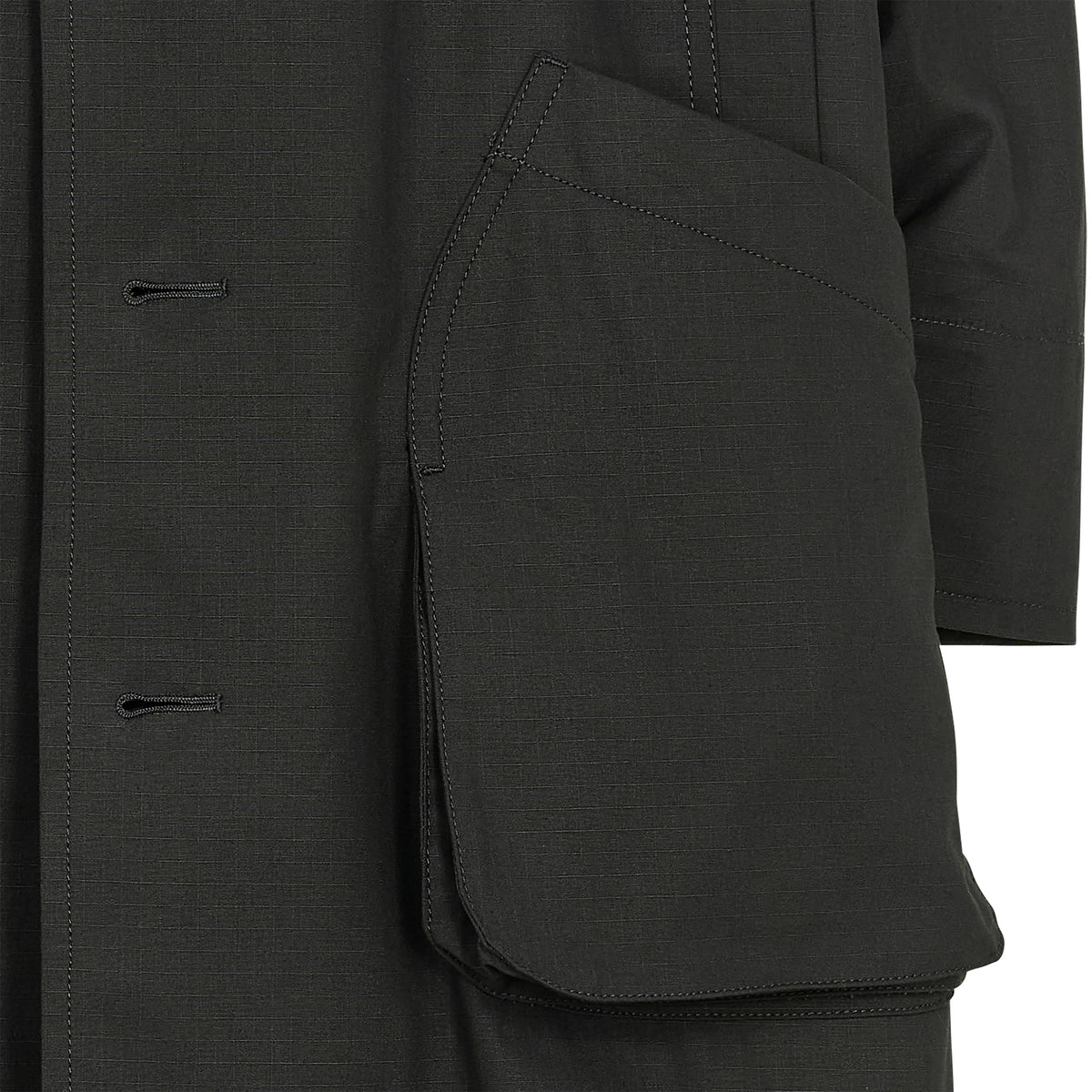 COTTON RIP STOP RAGLAN COAT BLACK