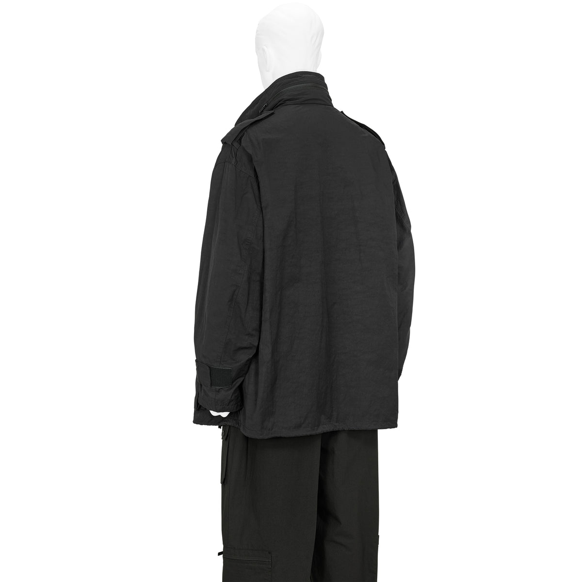 SPUN GABARDINE HOOD BLOUSON BLACK