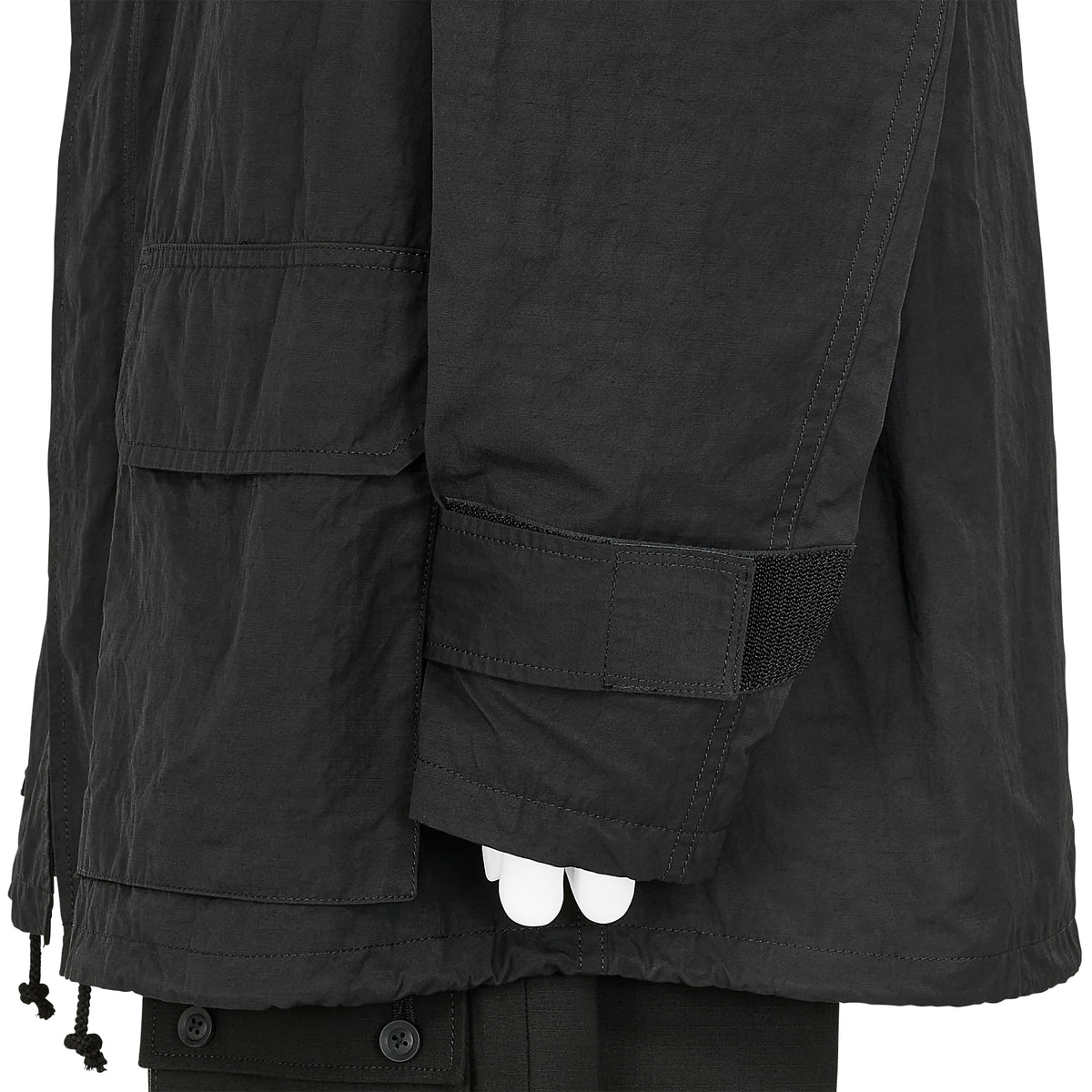 SPUN GABARDINE HOOD BLOUSON BLACK