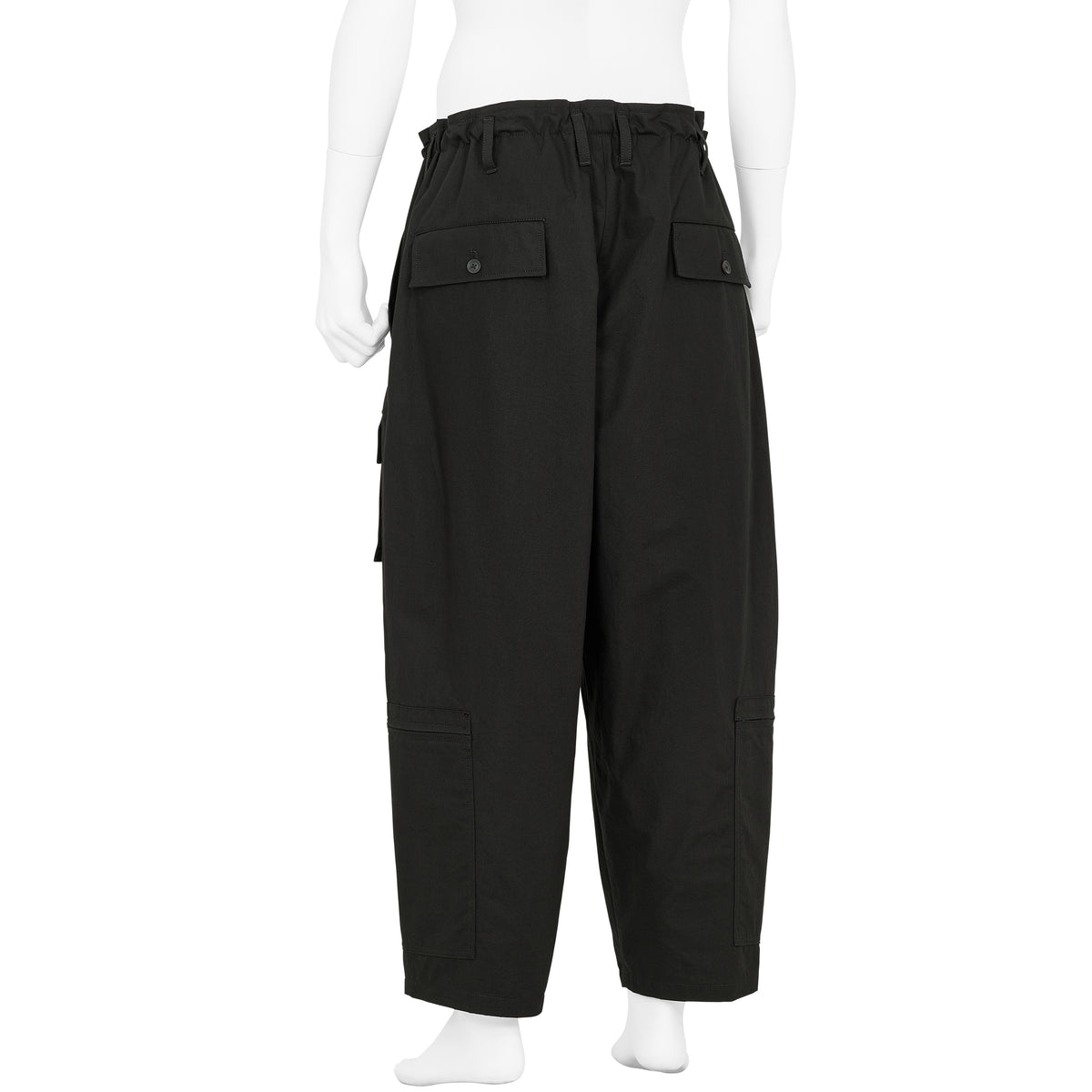 COTTON RIP STOP MILITARY ZIP PANTS BLACK
