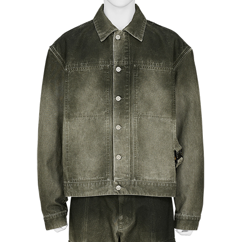 OVERDYED CANVAS BUCKLE JACKET GREEN