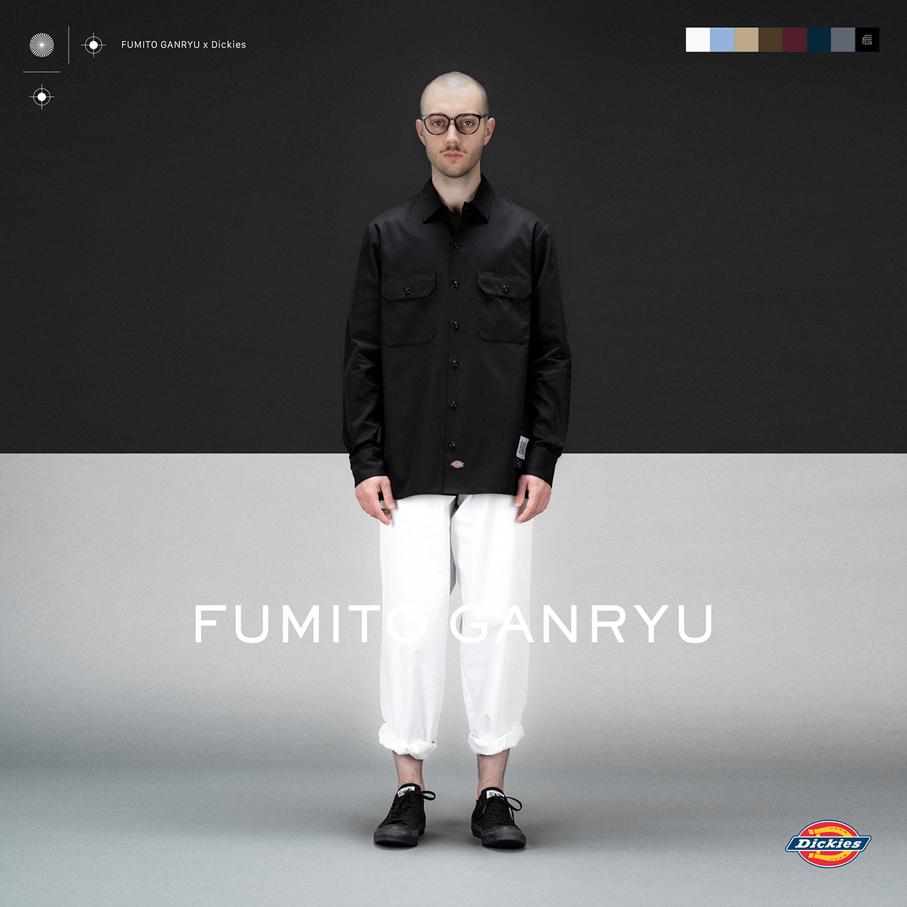 DICKIES COLLABORATION PLEATED WORK SHIRT BLACK