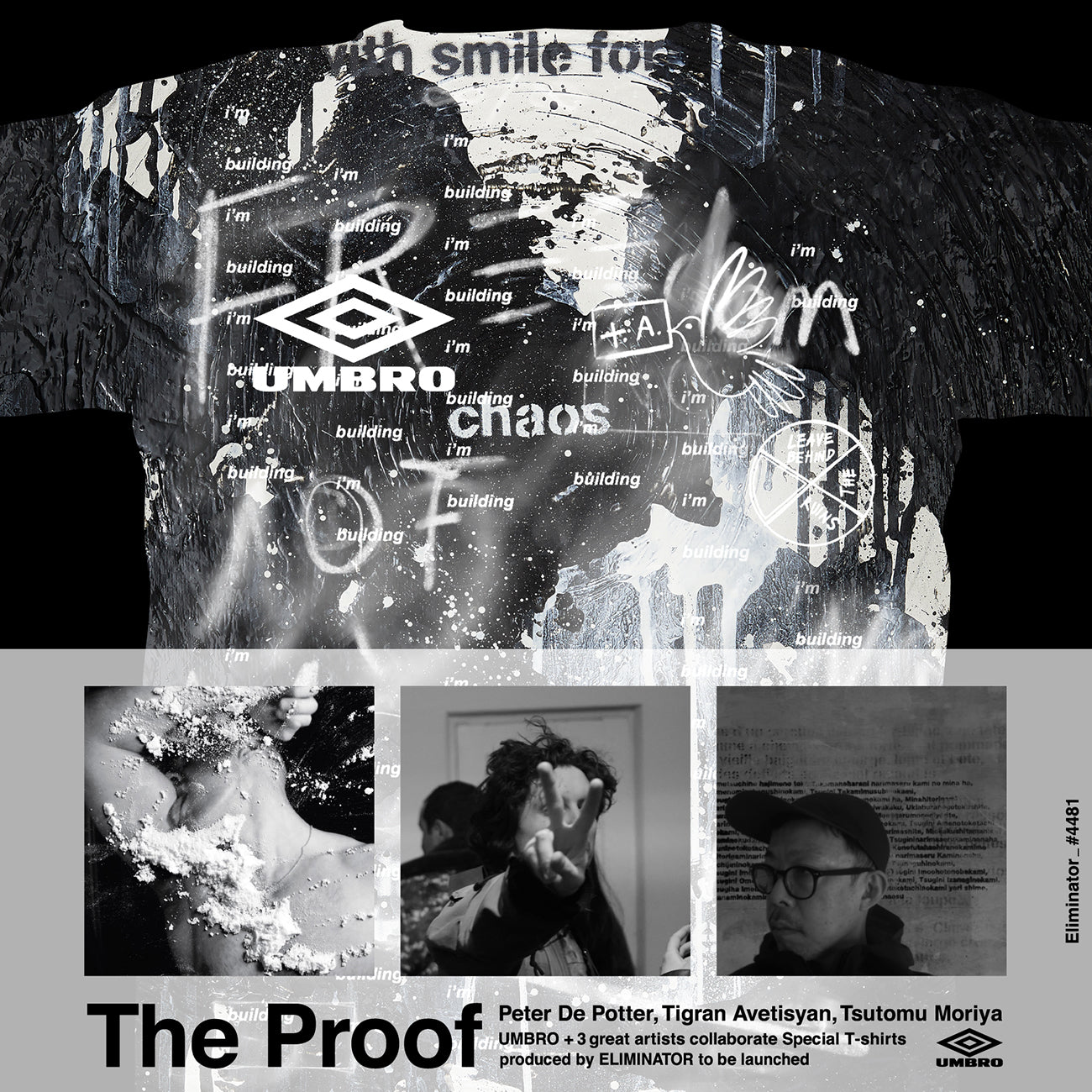 THE PROOF T-SHIRT [ Peter De Potter ] BLACK - UMBRO×ELIMINATOR