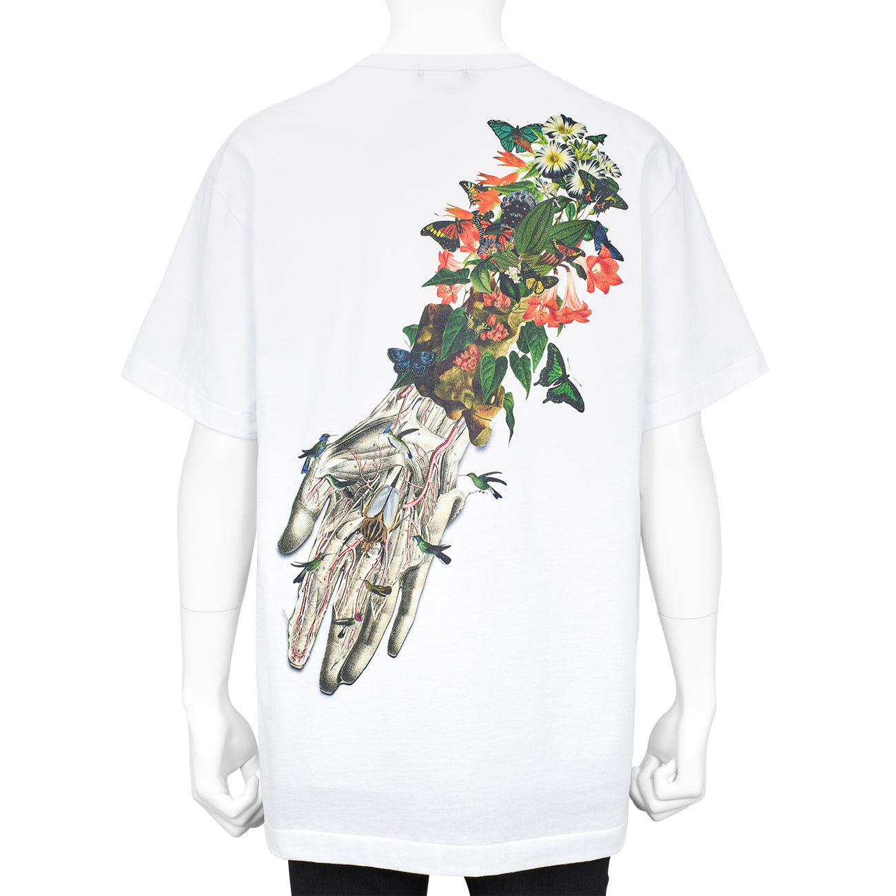 コムデギャルソン コムデギャルソン ホワイト パフスリーブ Tシャツ 花モチーフ T-SHIRT [ FLOWER HAND ] WHITE - COMME des GARÇONS HOMME PLUS
