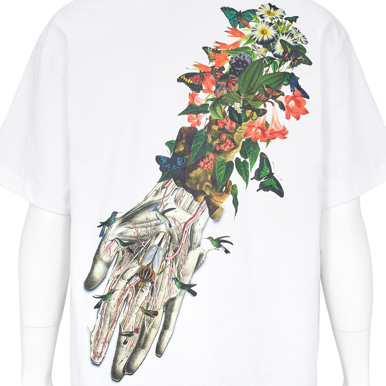 コムデギャルソン コムデギャルソン ホワイト パフスリーブ Tシャツ 花モチーフ コムデギャルソンCOMME des GARCONS 袖フリルパフスリーブT