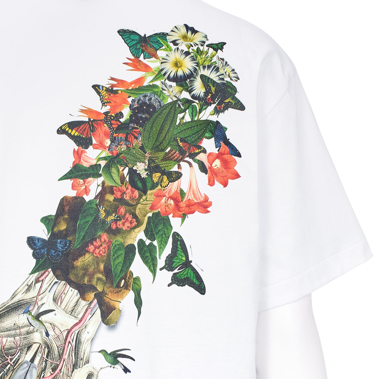 コムデギャルソン コムデギャルソン ホワイト パフスリーブ Tシャツ 花モチーフ コムデギャルソン コムデギャルソン ホワイト パフスリーブ T